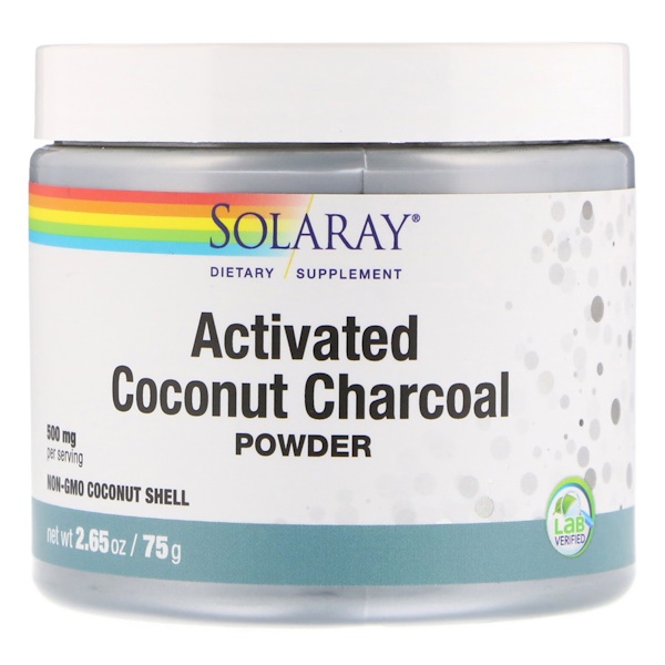 Solaray, Carvão de Coco Ativado em Pó, 2,65 oz (75 g) - Imagem 3