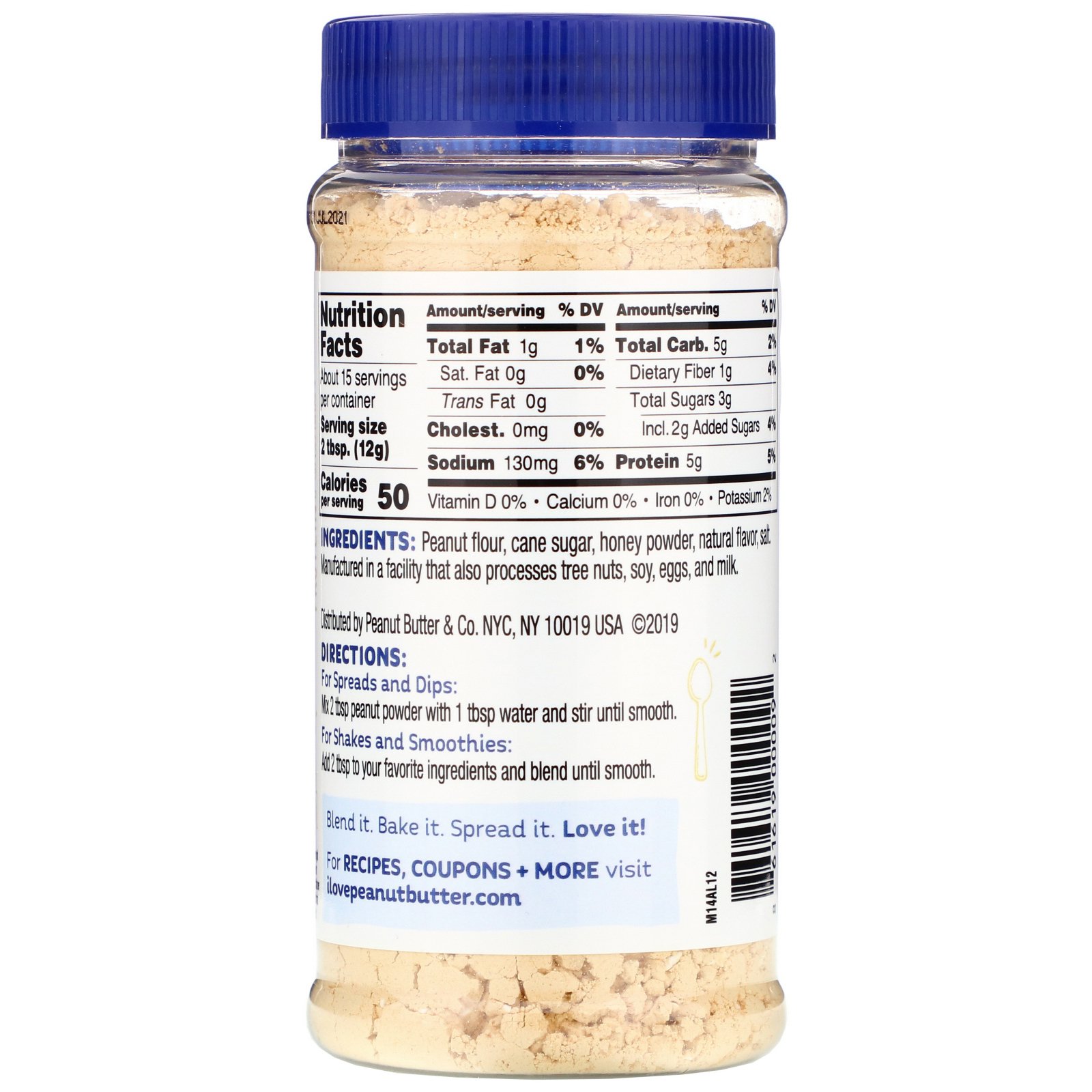 Peanut Butter & Co., Peanut Powder, Honey, 6.5 oz (184 g) - Imagem 2