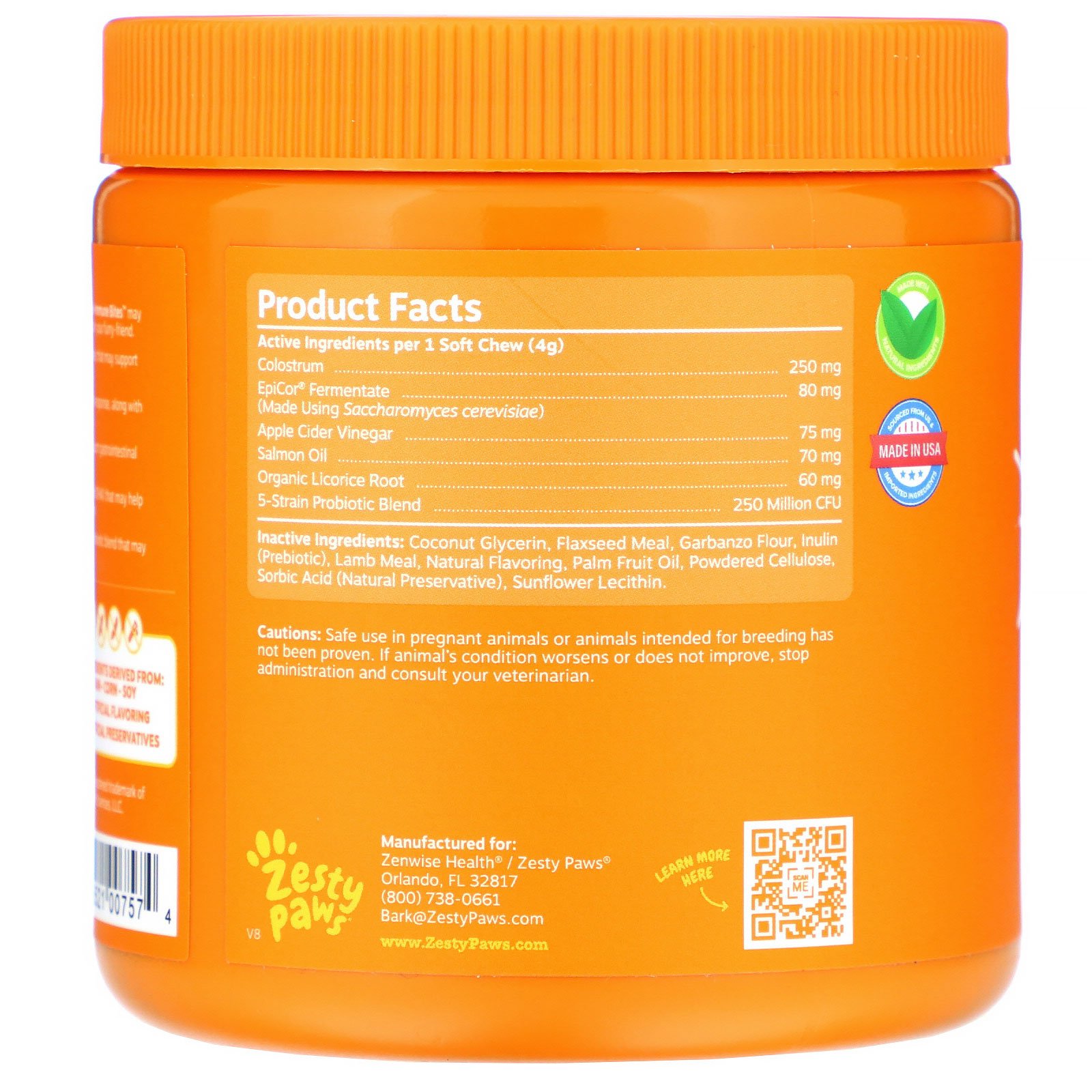 Zesty Paws, Aller-Immune Bites para Cães, Sistema Imunológico, Todas as Idades, Sabor de Cordeiro, 90 Cápsulas Mastigáveis, 360 g (12,7 oz) - Imagem 2