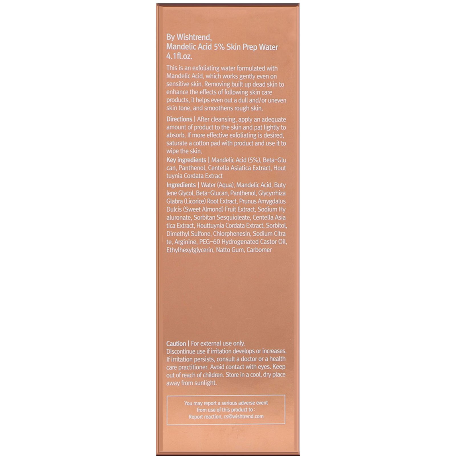 Wishtrend, Ácido Mandélico 5% de Água para Preparação na Pele, 120 ml (4,1 fl oz) - Imagem 3