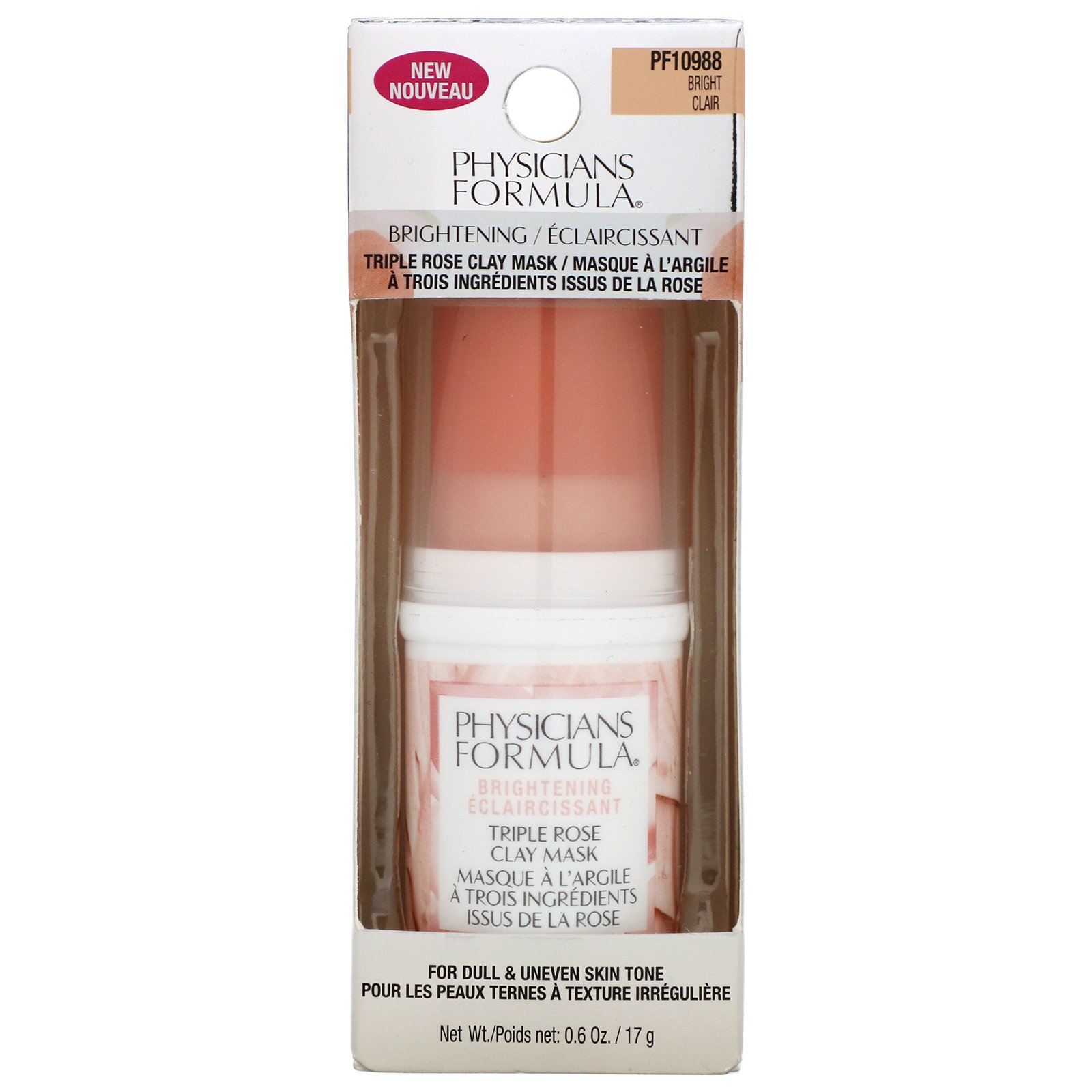 Physicians Formula, Máscara Tripla de Argila Rosa, Clareamento, 0,6 oz (17 g) - Imagem 2