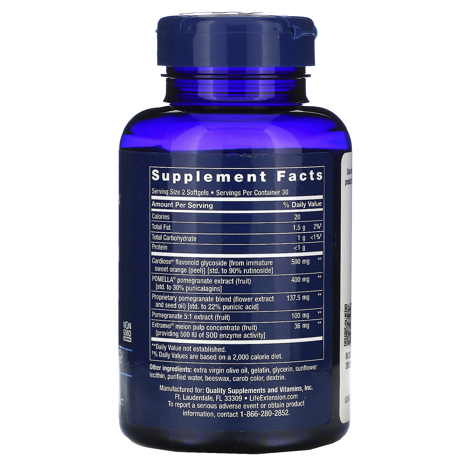 Life Extension, Endothelial Defense, Pomegranate Plus, 60 Softgels - Imagem 2