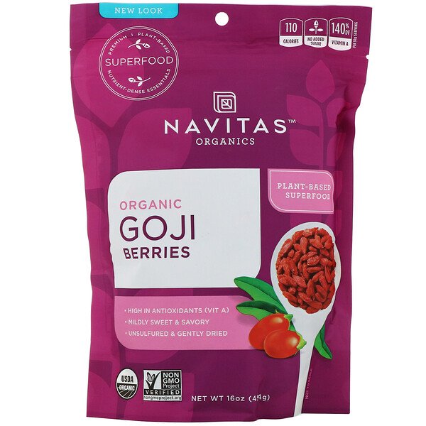 Navitas Organics, Goji Berries Orgânicas, 16 oz (454 g)