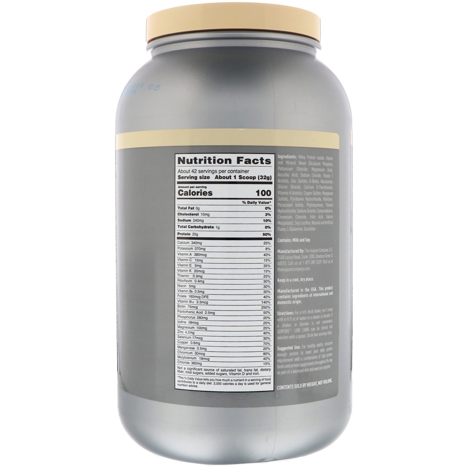 Isopure, Low Carb, Proteína em Pó, Coco Queimado, 1,36 kg (3 lb) - Imagem 2