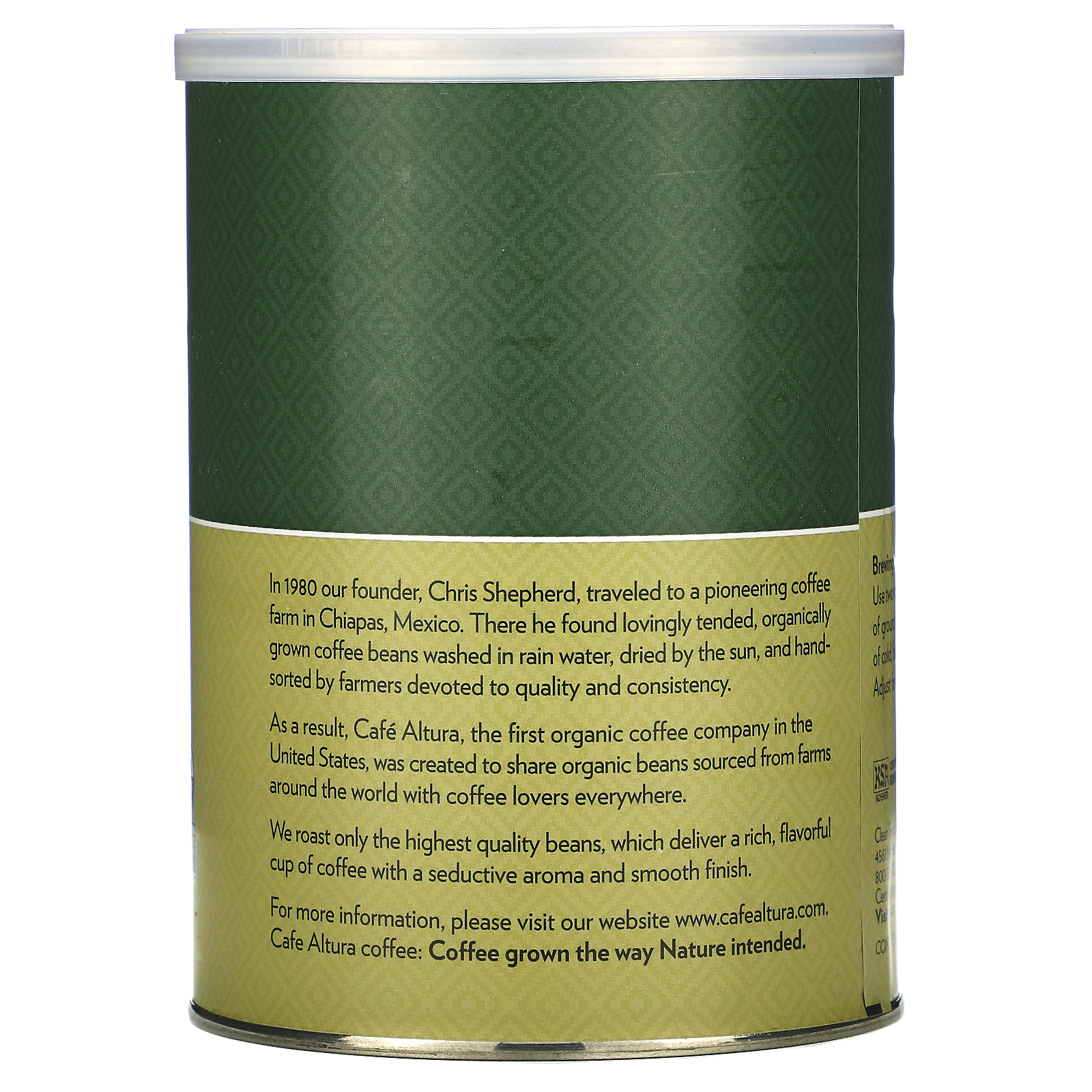 Cafe Altura, Café Orgânico, Torrefação Francesa, 12 oz (339 g) - Imagem 2