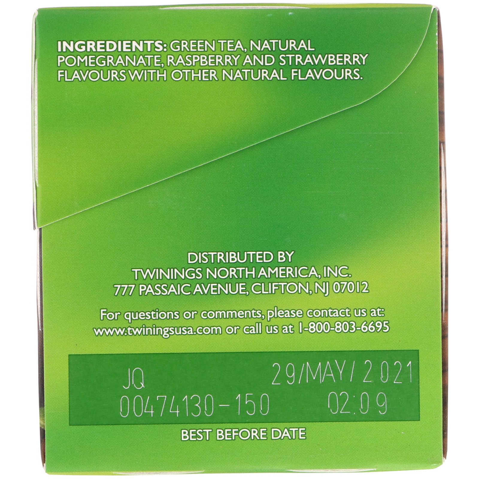 Twinings, Chá Verde, Romã, Framboesa e Morango, 20 Sacos de Chá, 1,06 oz (30 g) - Imagem 2