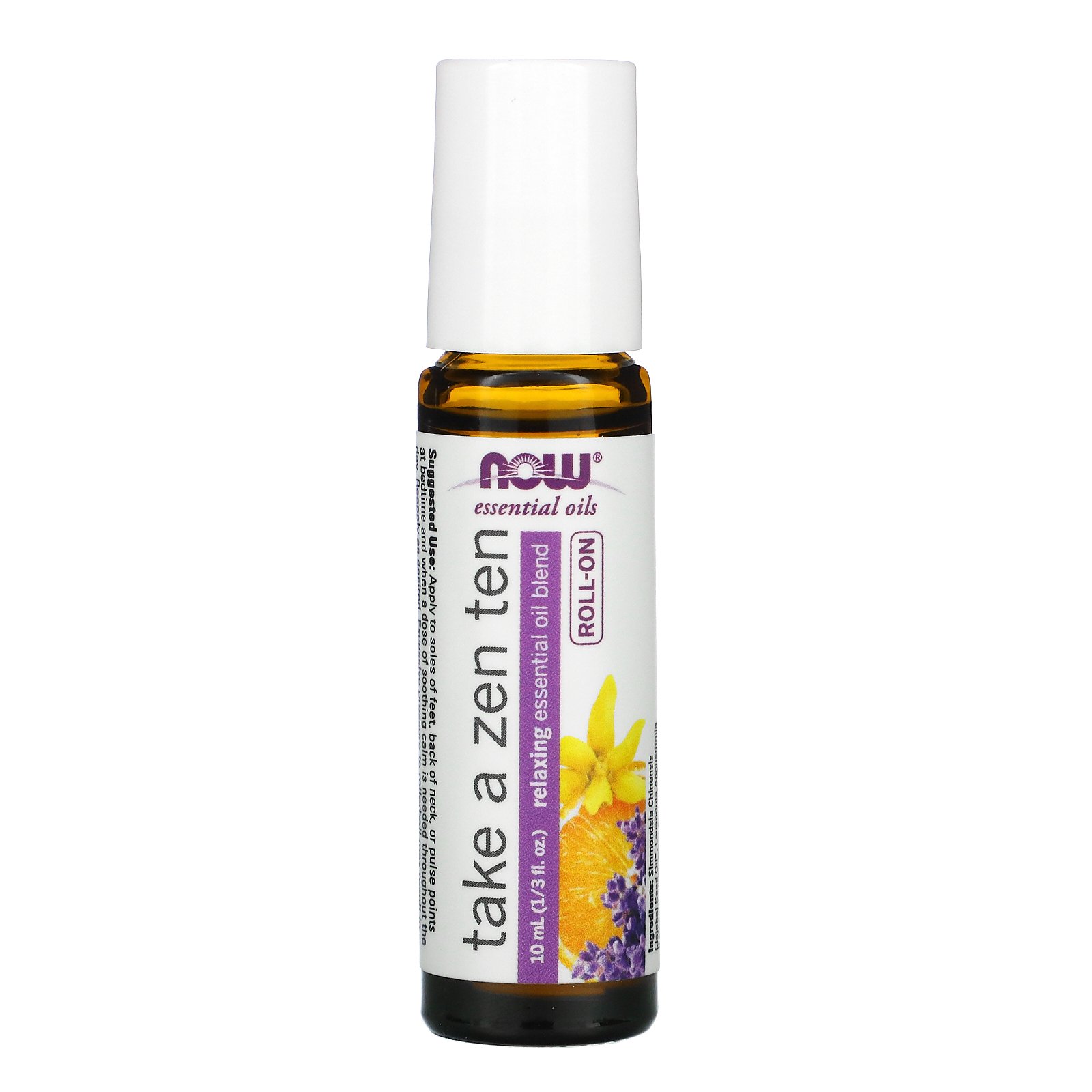 NOW Foods, Essential Oils, Take a Zen Ten Roll On, 1/3 fl oz (10 ml) - Imagem 3
