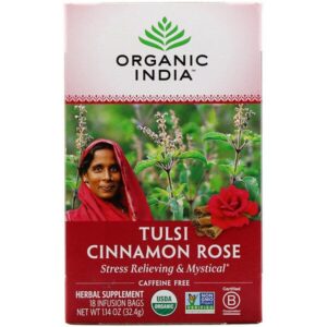 Comprar organic india, tulsi tea, cinnamon rose, caffeine-free, 18 infusion bags, 1. 14 oz (32. 4 g) preço no brasil chás e café chás para dieta & perda de peso suplemento importado loja 17 online promoção - 7 de agosto de 2022
