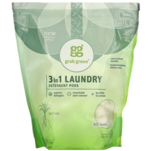 Comprar grab green, 3-in-1 laundry detergent pods, vetiver, 60 loads, 2 lbs preço no brasil detergentes grab green lar lavanderia limpeza marcas a-z suplemento importado loja 37 online promoção -