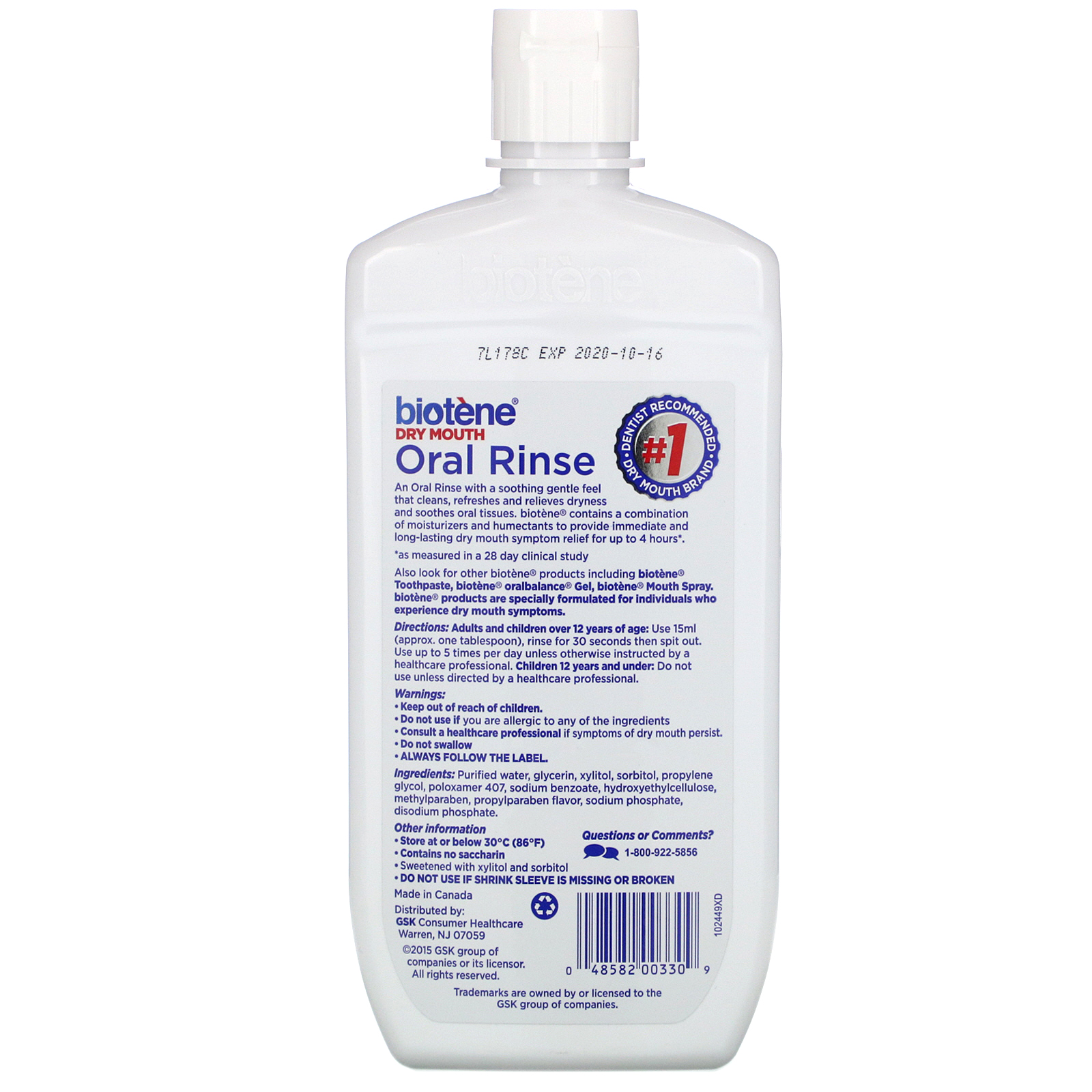 Biotene Dental Products, Dry Mouth Oral Rinse, Fresh Mint, 16 fl oz (473 ml) - Imagem 2