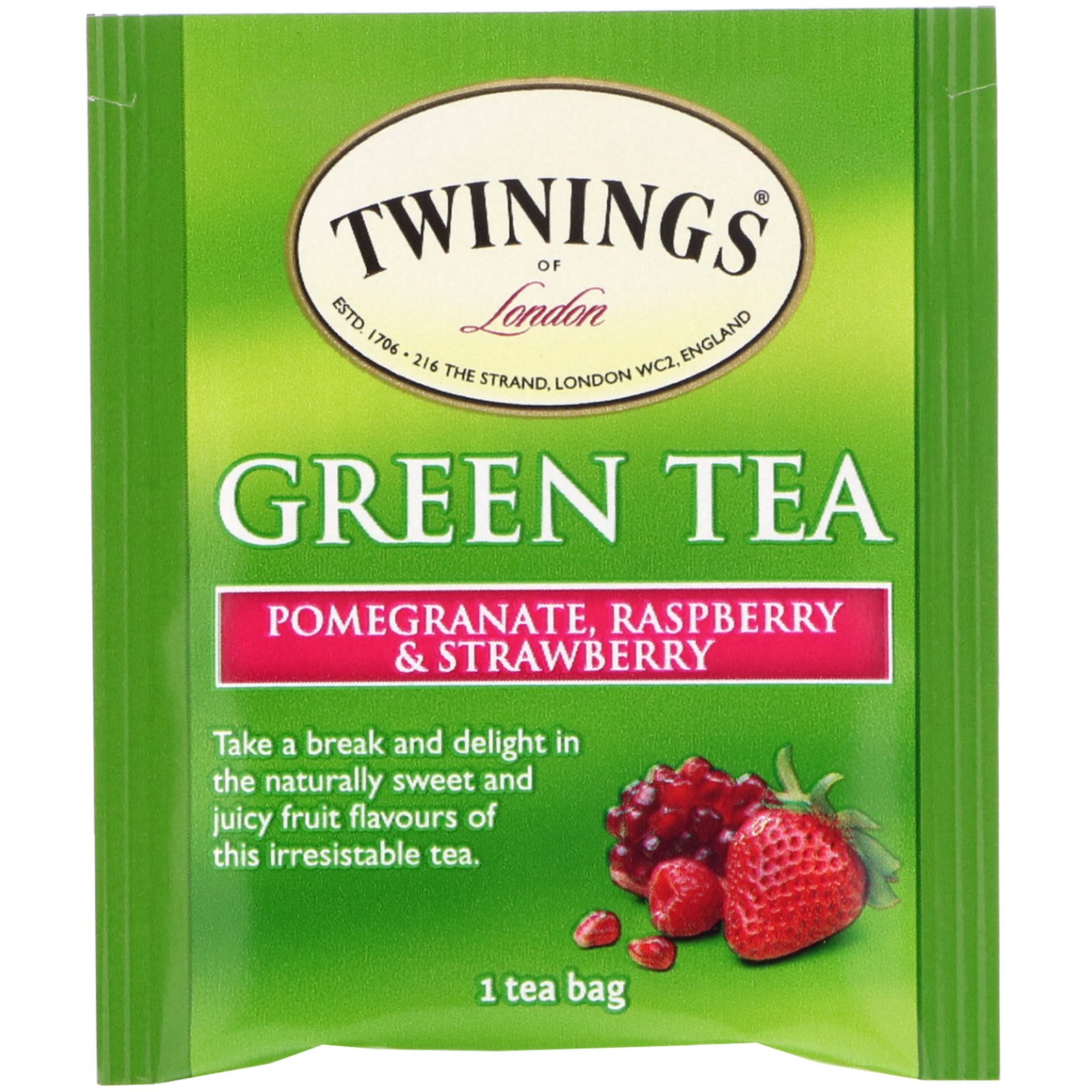 Twinings, Chá Verde, Romã, Framboesa e Morango, 20 Sacos de Chá, 1,06 oz (30 g) - Imagem 3