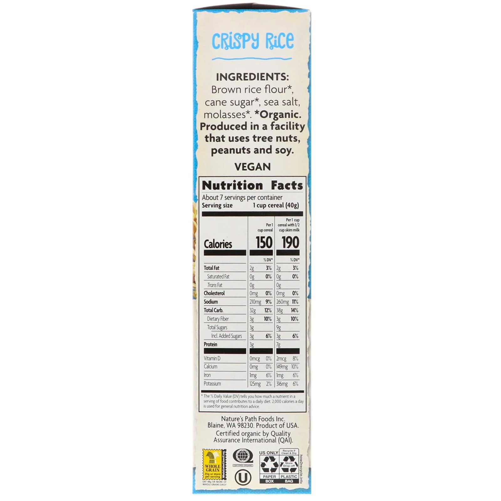 Nature's Path, Cereal de crocante orgânico, 10 oz (284 g) - Imagem 2