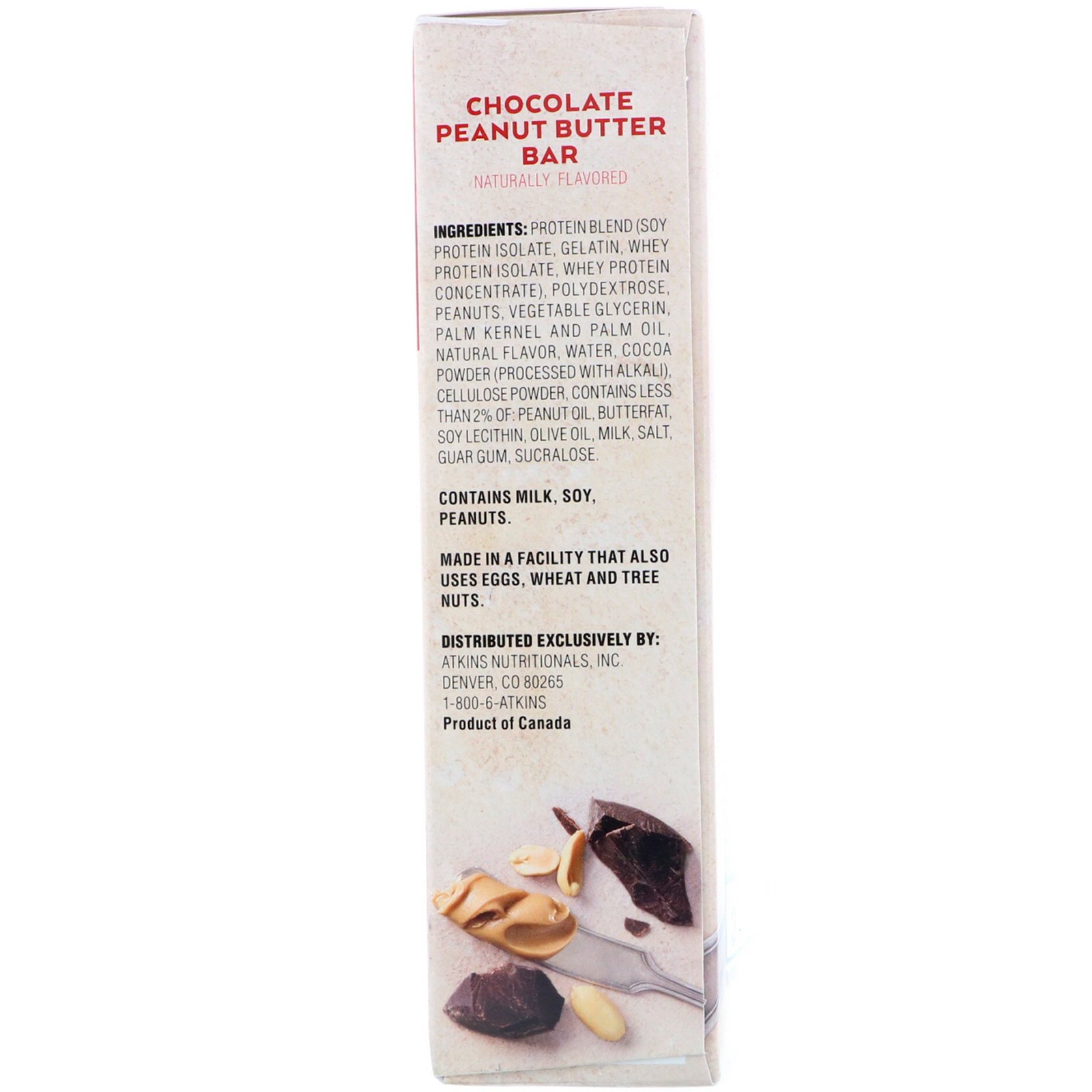 Atkins, Barra de Refeição, Barra de Chocolate com Manteiga de Amendoim, 5 Barras, 2,12 oz (60 g) Cada - Imagem 3