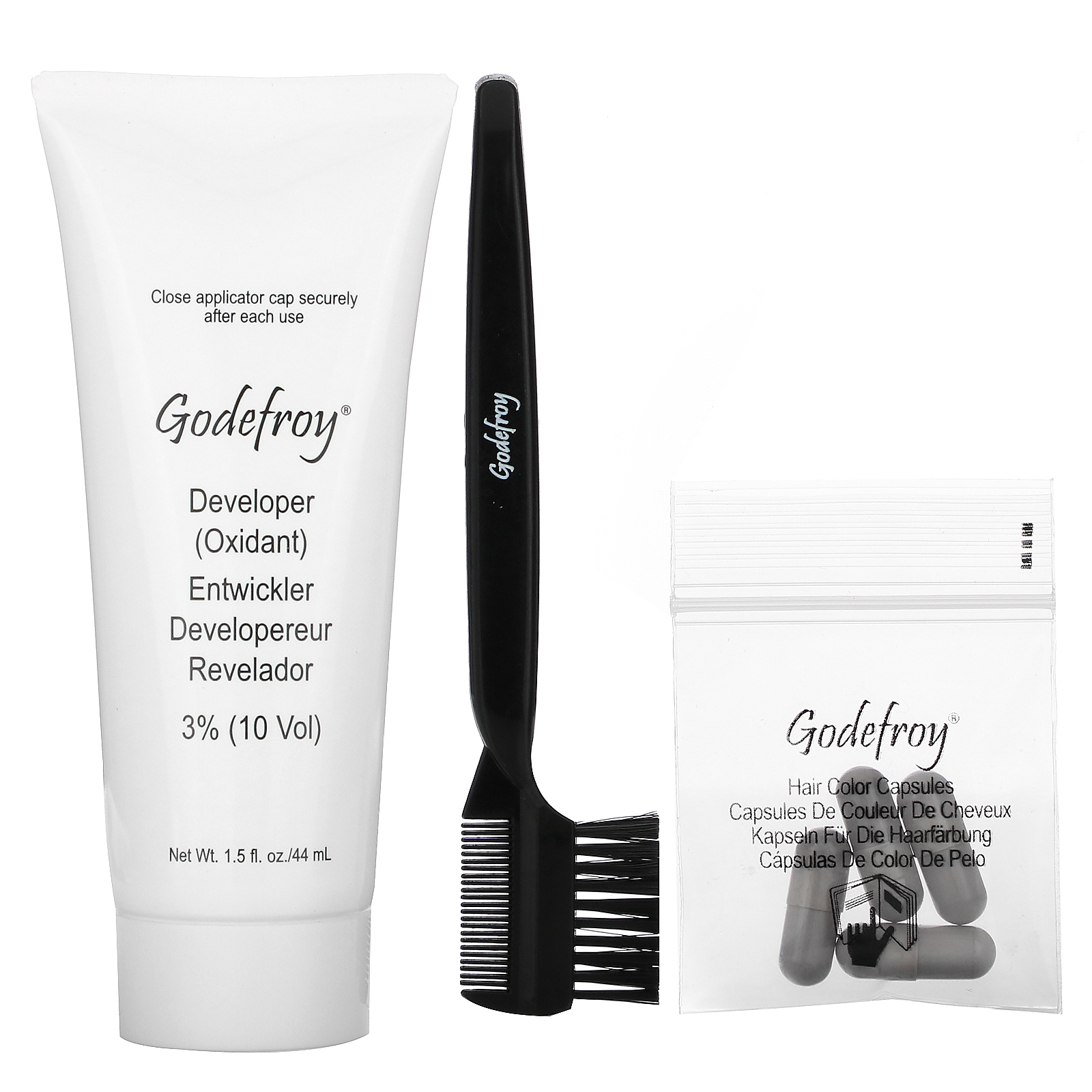 Godefroy, 28 Day Touch Ups, Natural Black, 4 Application Kit - Imagem 3