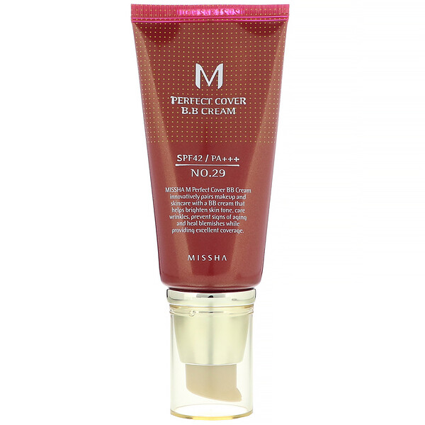 Missha, M Perfect Cover B.B Cream, FPS 42 PA+++, N. 29 Bege Caramelo, 50 ml (1,7 oz)