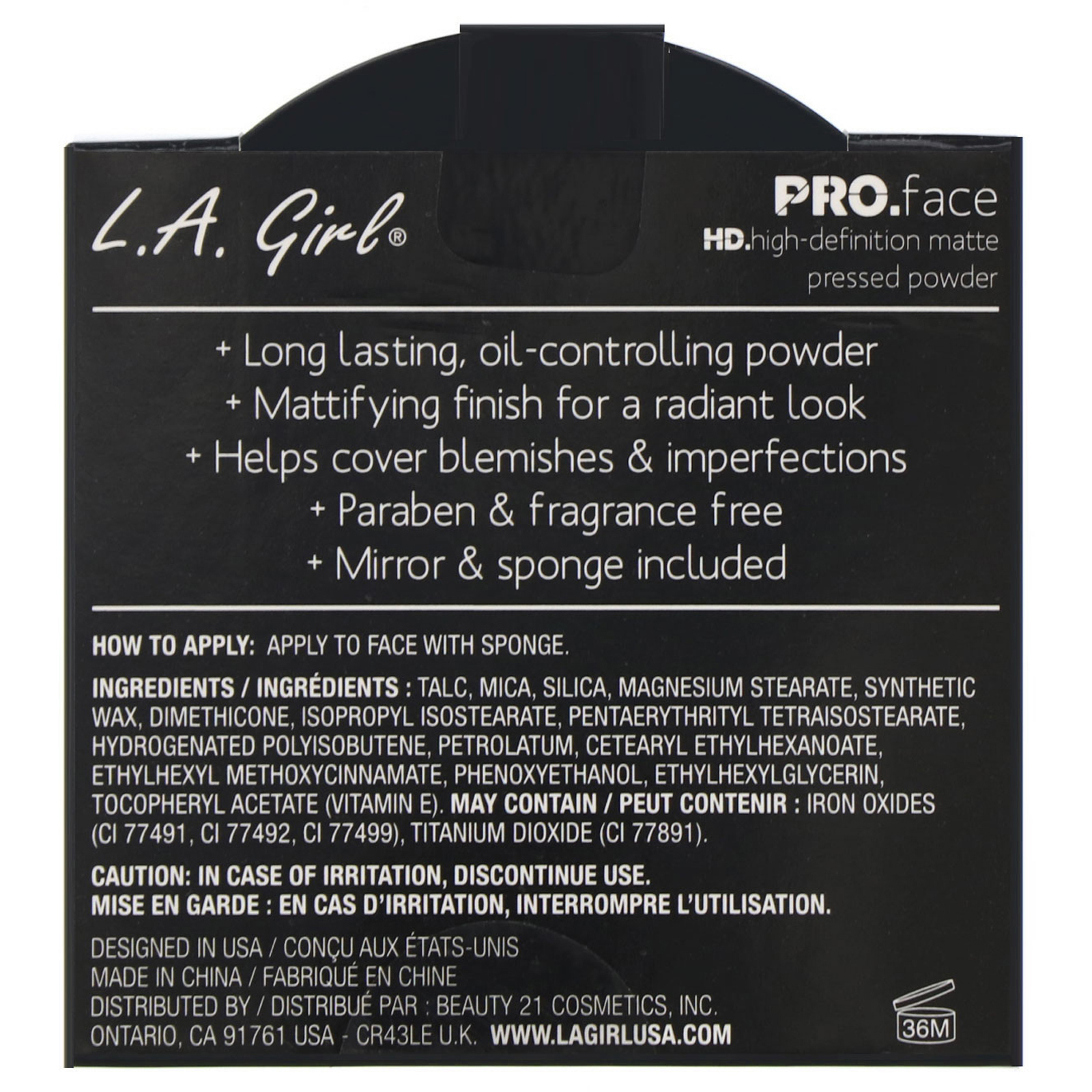 L.A. Girl, Pó compacto fosco Pro Face HD, Warm Caramel, 7 g - Imagem 3
