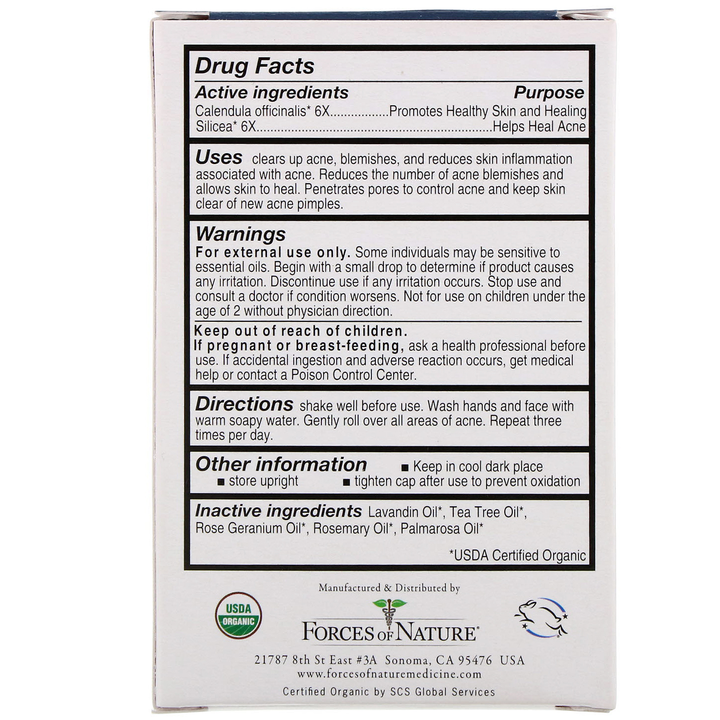Forces of Nature, Roll-on para o Controle da Acne/Espinhas, 4 ml (0,14 oz) - Imagem 2