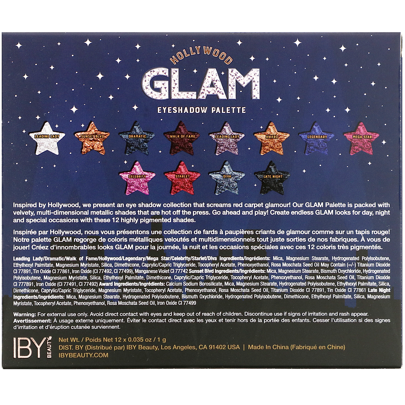 IBY Beauty, Eyeshadow Palette, Hollywood Glam, 0.42 oz (12 g) - Imagem 3