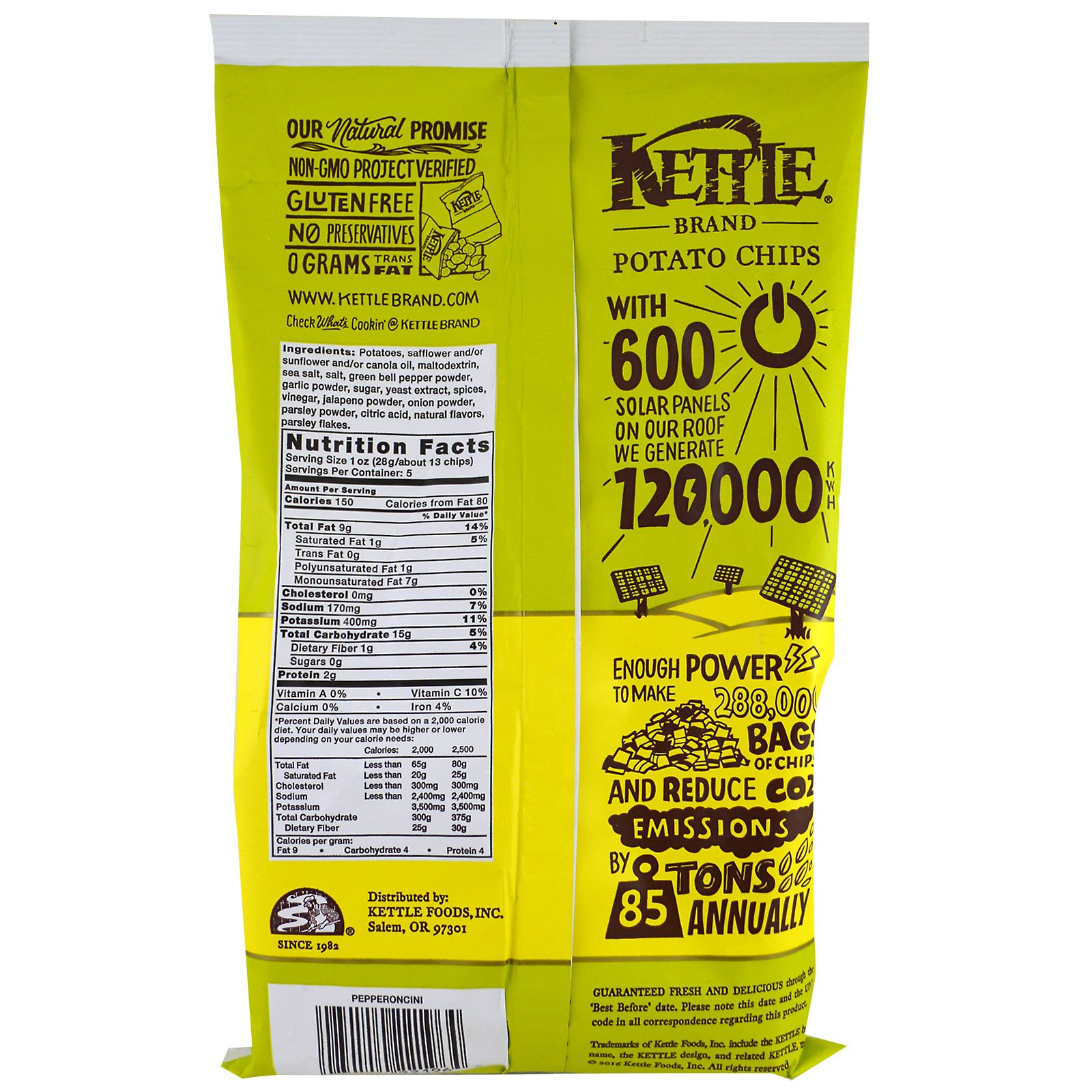Kettle Foods, Chips de Batata, Pimenta Doce, 5 oz (142 g) - Imagem 2