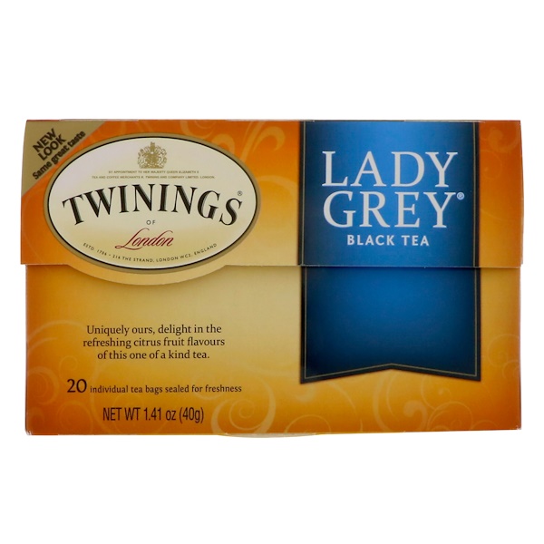 Twinings, Chá Preto Lady Grey, 20 Saquinhos de Chá, 1,41 oz (40 g)