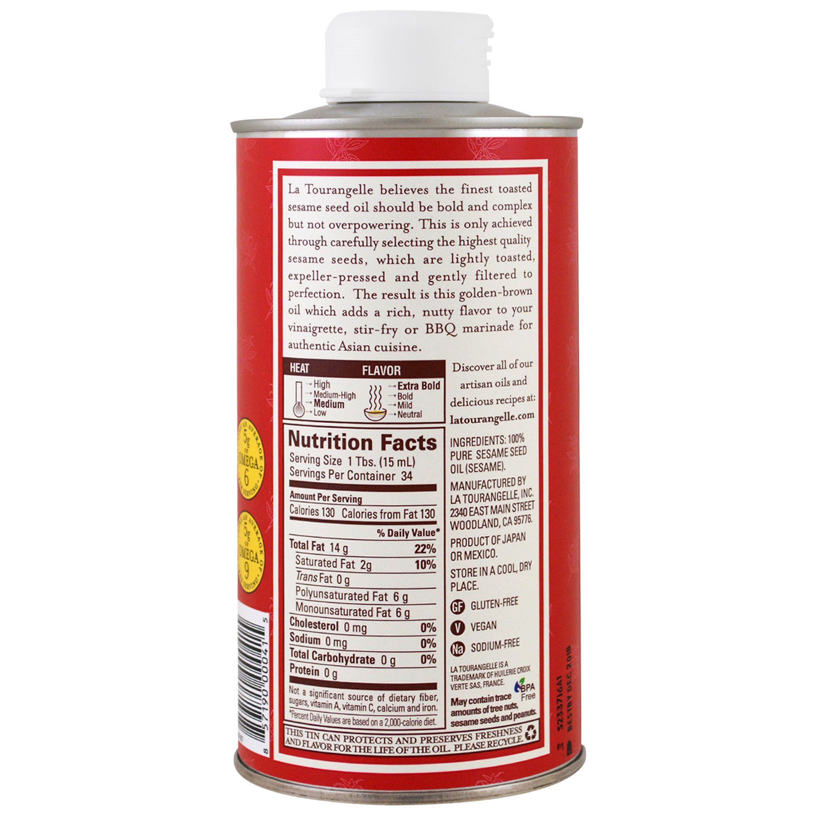 La Tourangelle, Toasted Sesame Oil, 16.9 fl oz (500 ml) - Imagem 2