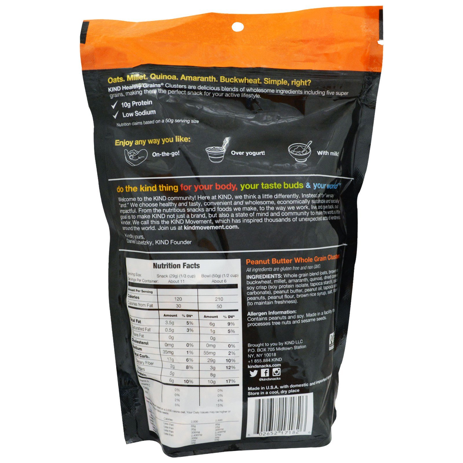 KIND Bars, Cereais Saudáveis, Manteiga de Amendoim com Cereais Integrais, 11 oz (312 g) - Imagem 2