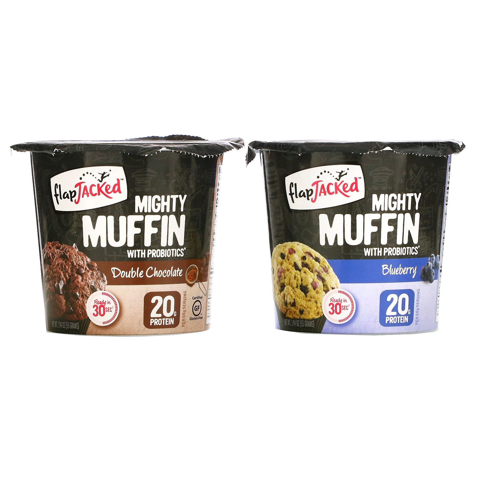 FlapJacked, Mighty Muffins with Probiotics, Founders Variety Pack, 6 Pack, 1.94 oz (55 g) Each - Imagem 2