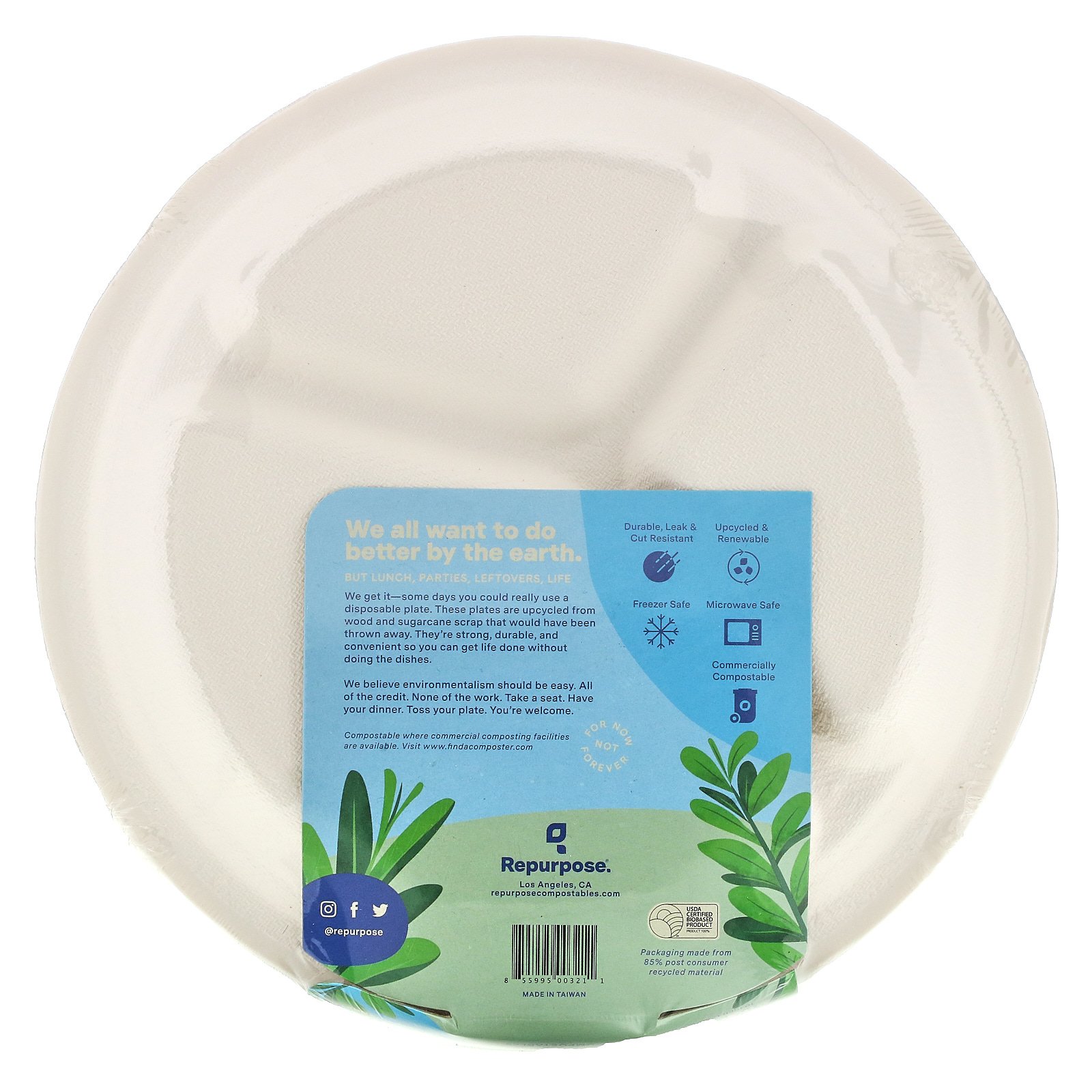 Repurpose, Heavy Duty, 10" Sectional Plates, 20 Count - Imagem 2