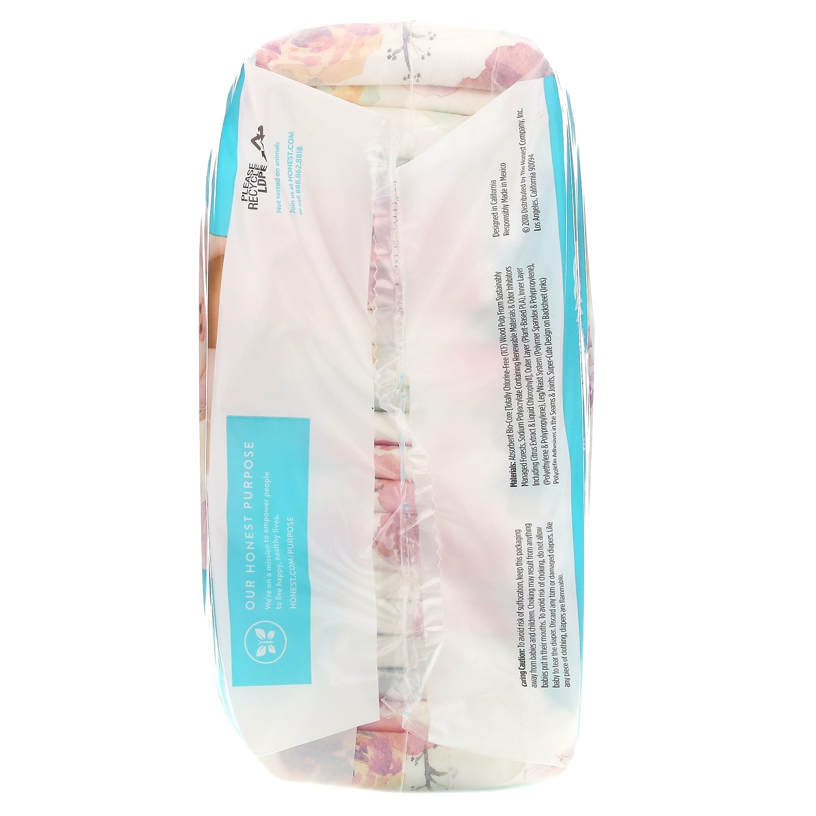 The Honest Company, Honest Diapers, Size 5, 27+ Pounds, Rose Blossom, 20 Diapers - Imagem 3