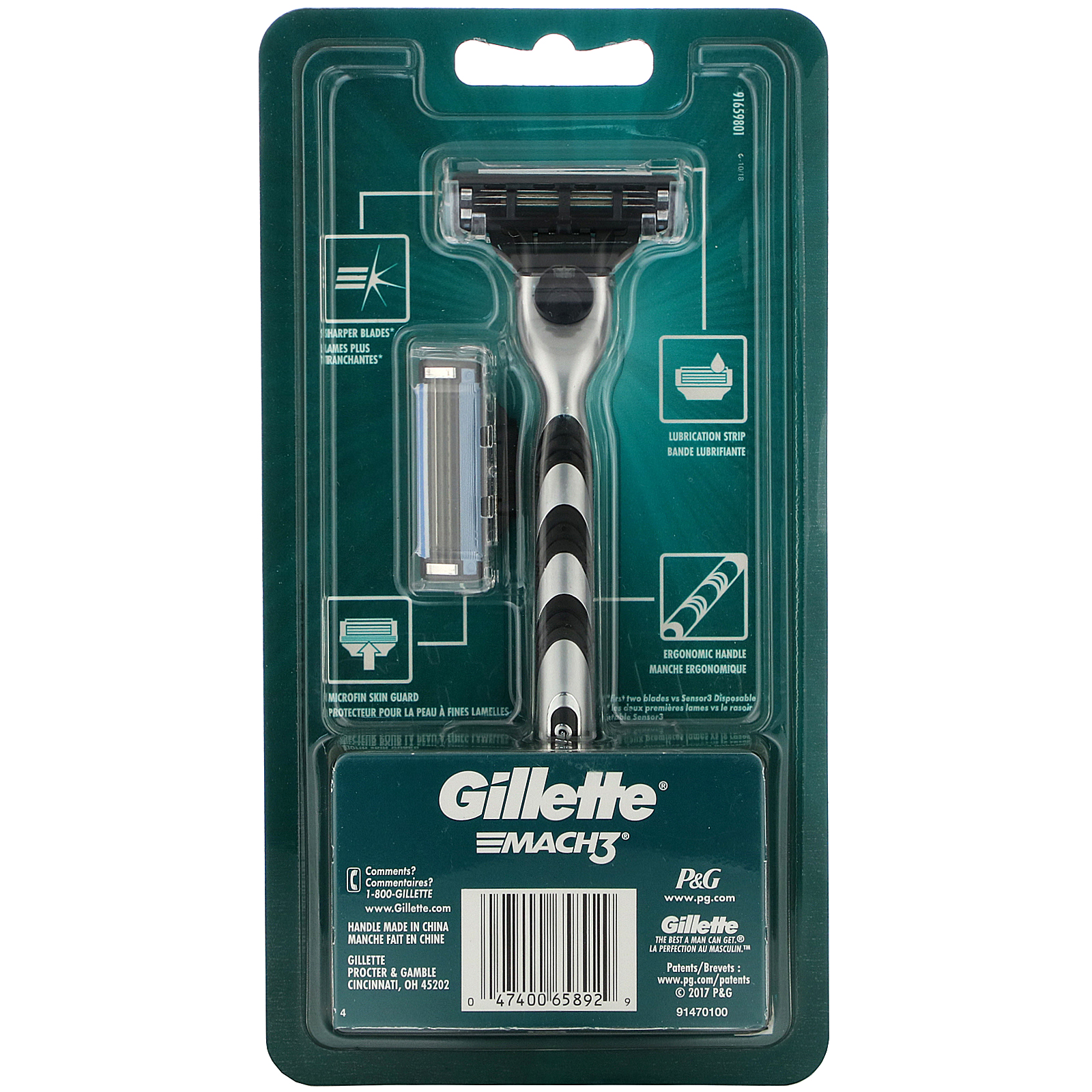 Gillette, Mach3, 1 lâmina + 2 refis - Imagem 2