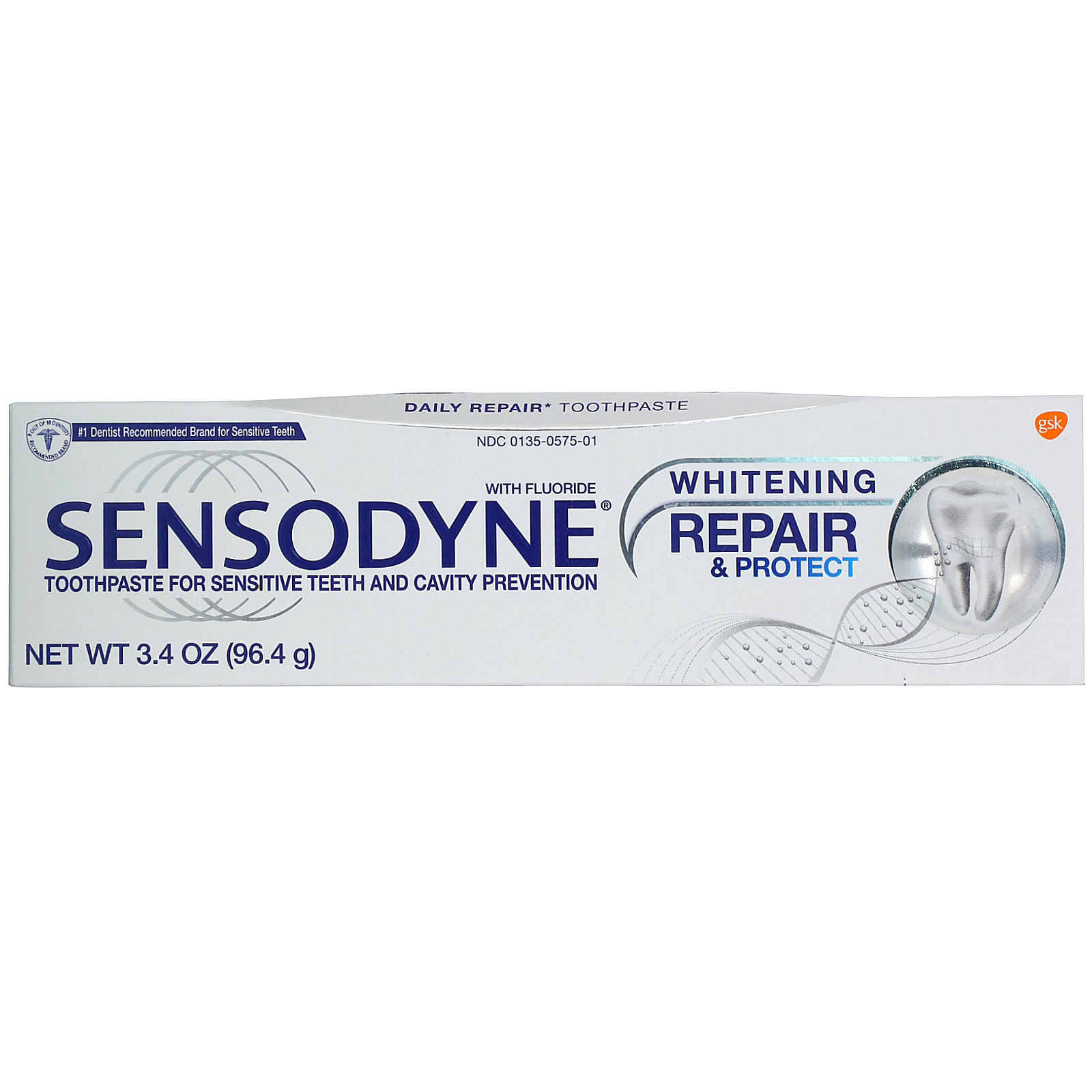 Sensodyne, Repair & Protect Whitening Toothpaste with Fluoride, 3.4 oz (96.4 g) - Imagem 2
