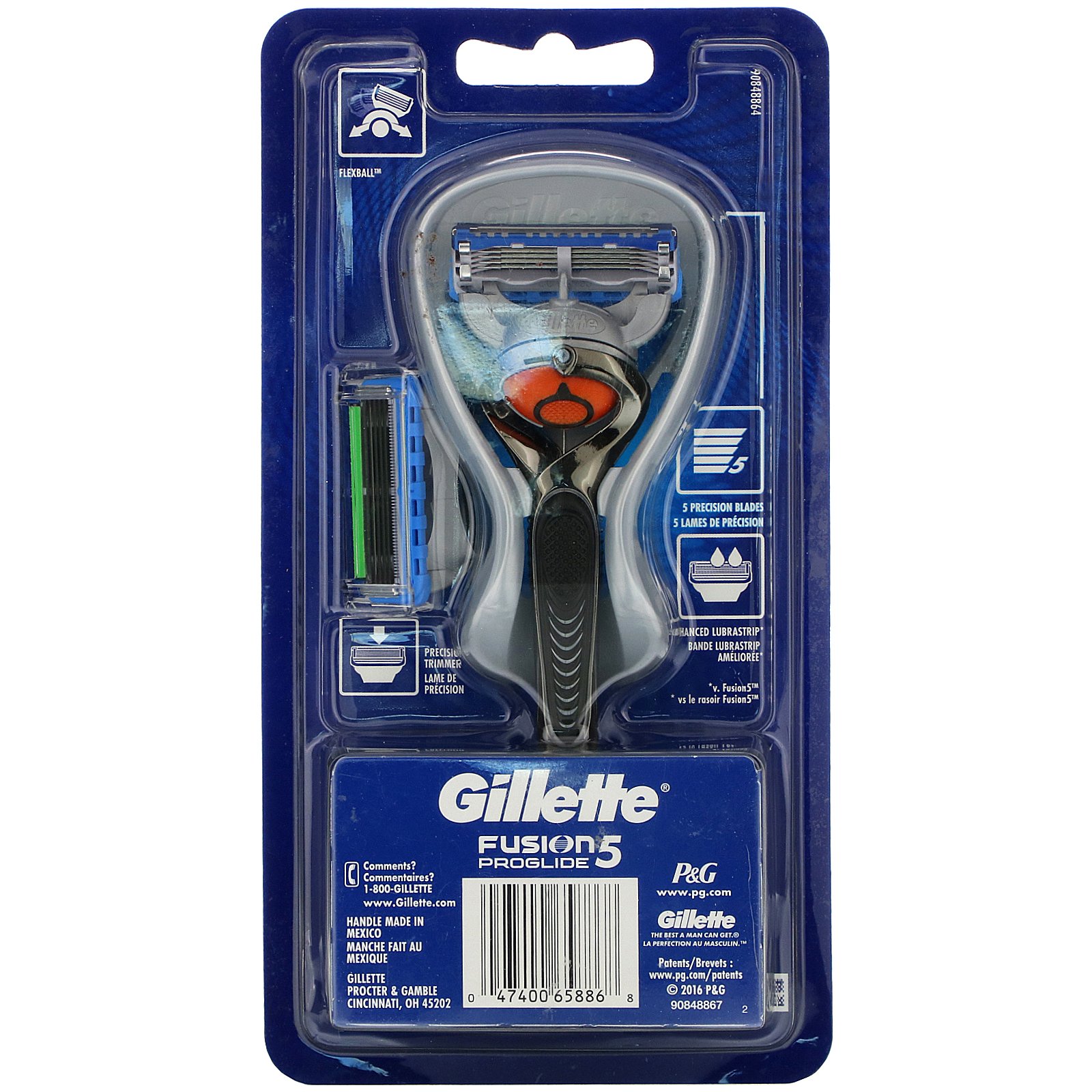 Gillette, Fusion5 Proglide, 1 lâmina + 2 refis - Imagem 2