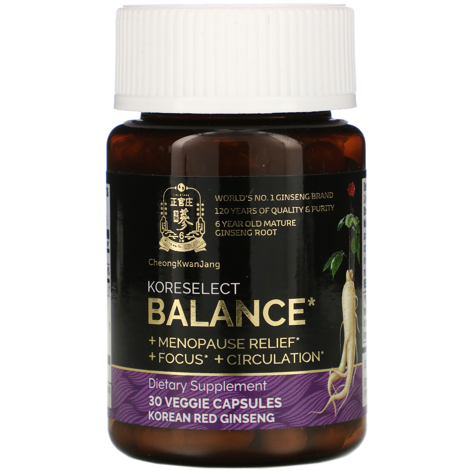 Cheong Kwan Jang, Koreselect, Balance, 30 Veggie Capsules - Imagem 3