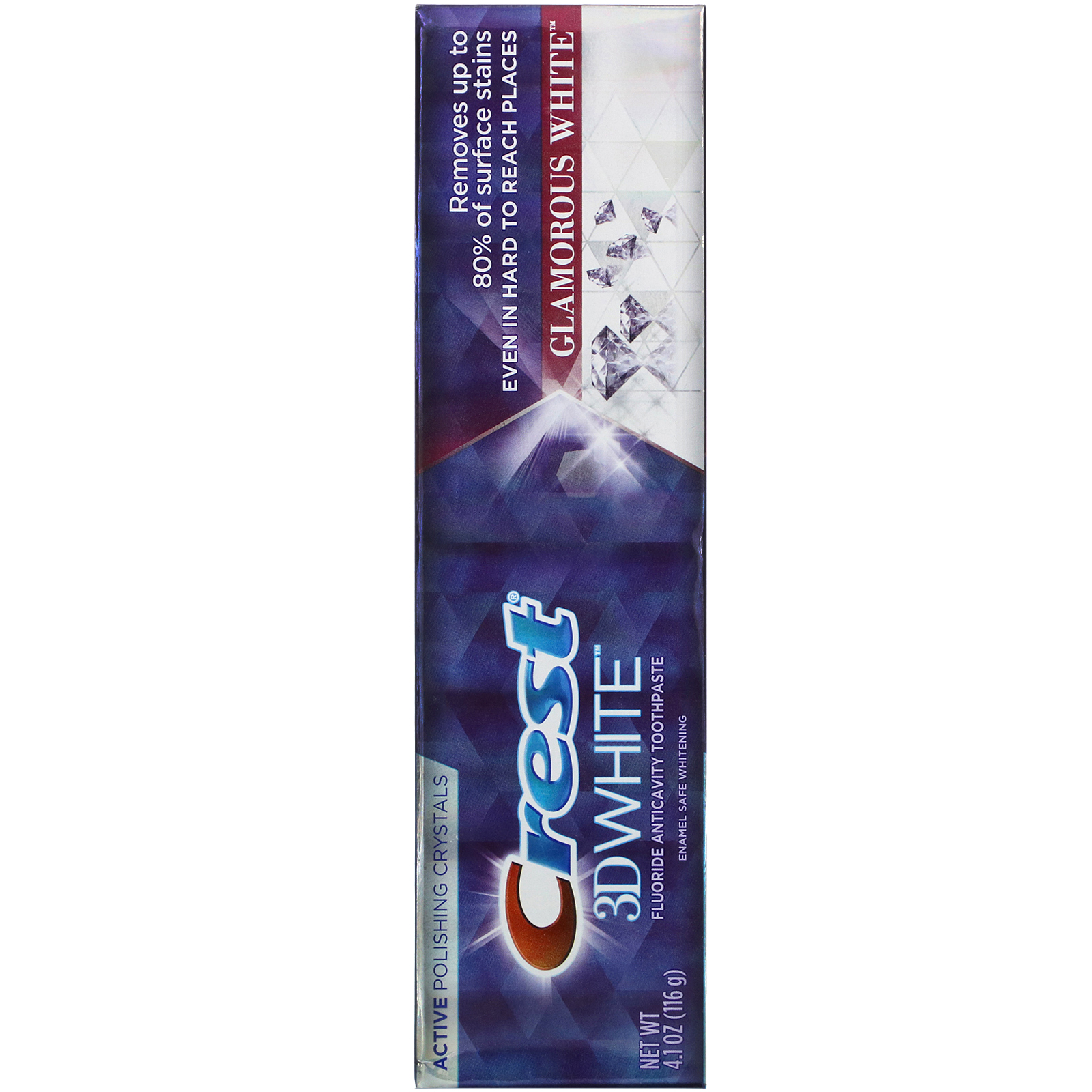 Crest, 3D White, Fluoride Anticavity Toothpaste, Glamorous White, 4.1 oz (116 g) - Imagem 2