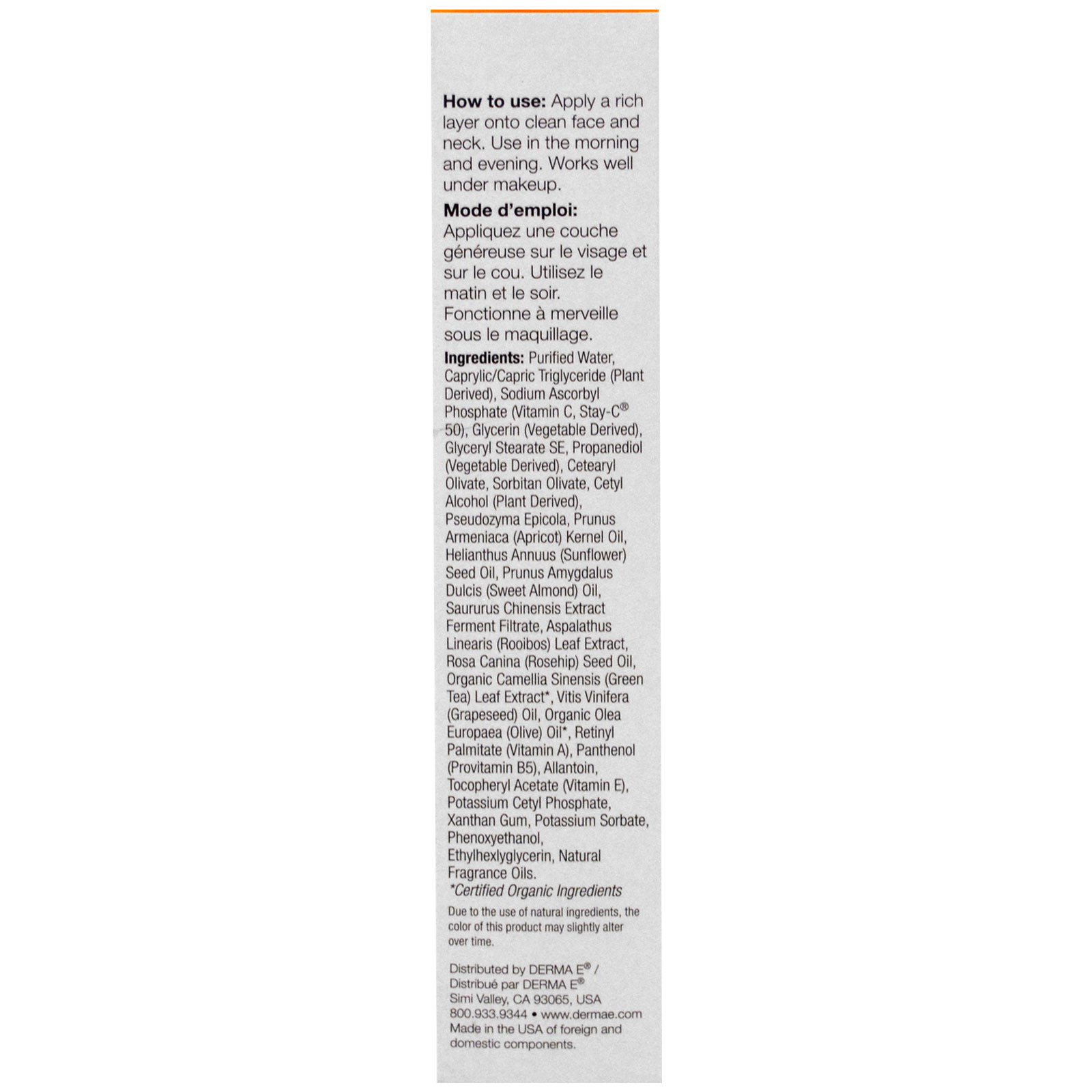 Derma E, Hidratante Renovador com Vitamina C, Probióticos e Rooibos, 2 fl oz (60 ml) - Imagem 2