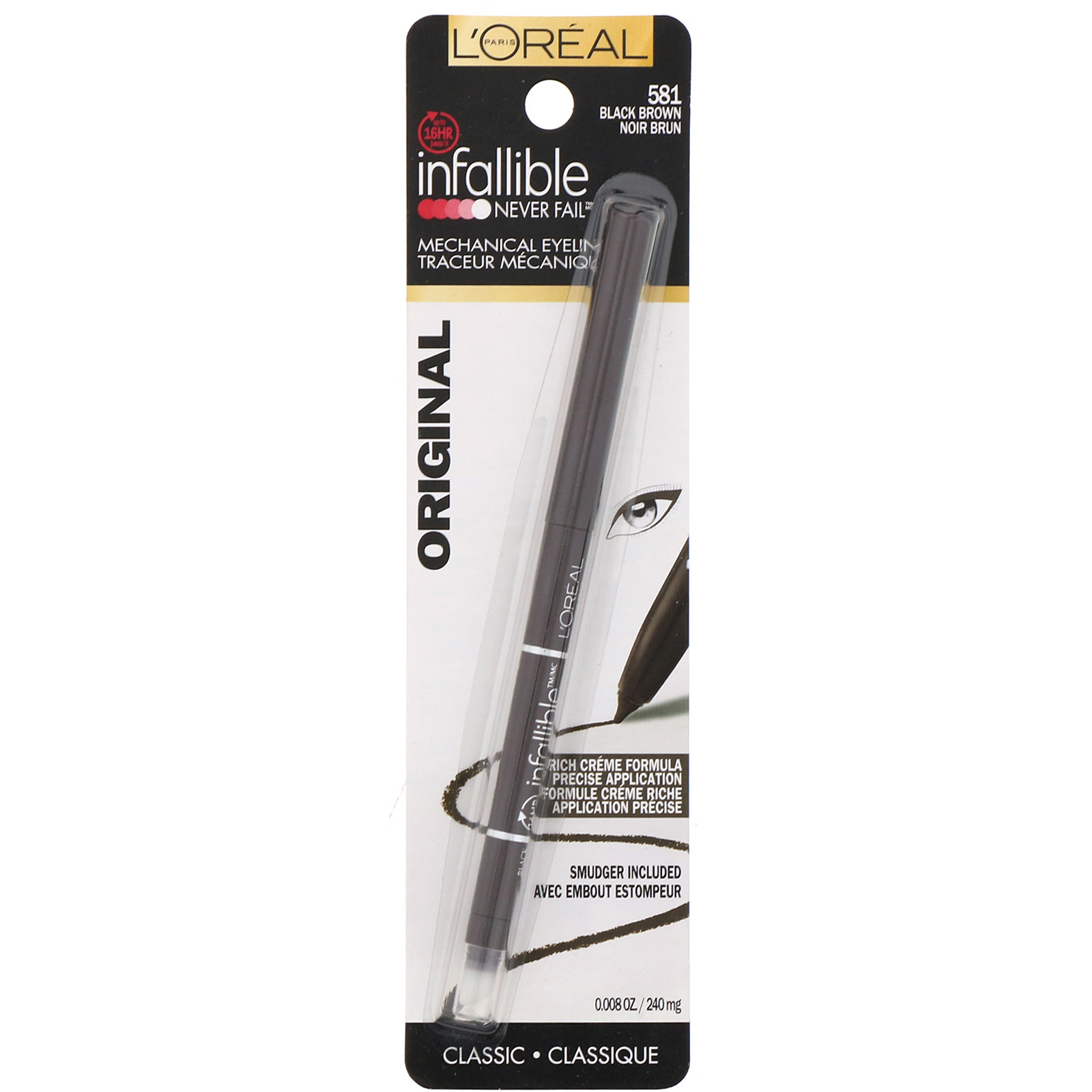 L'Oreal, Delineador Infallible Mechanical, 581 Castanho preto, 240 mg - Imagem 3