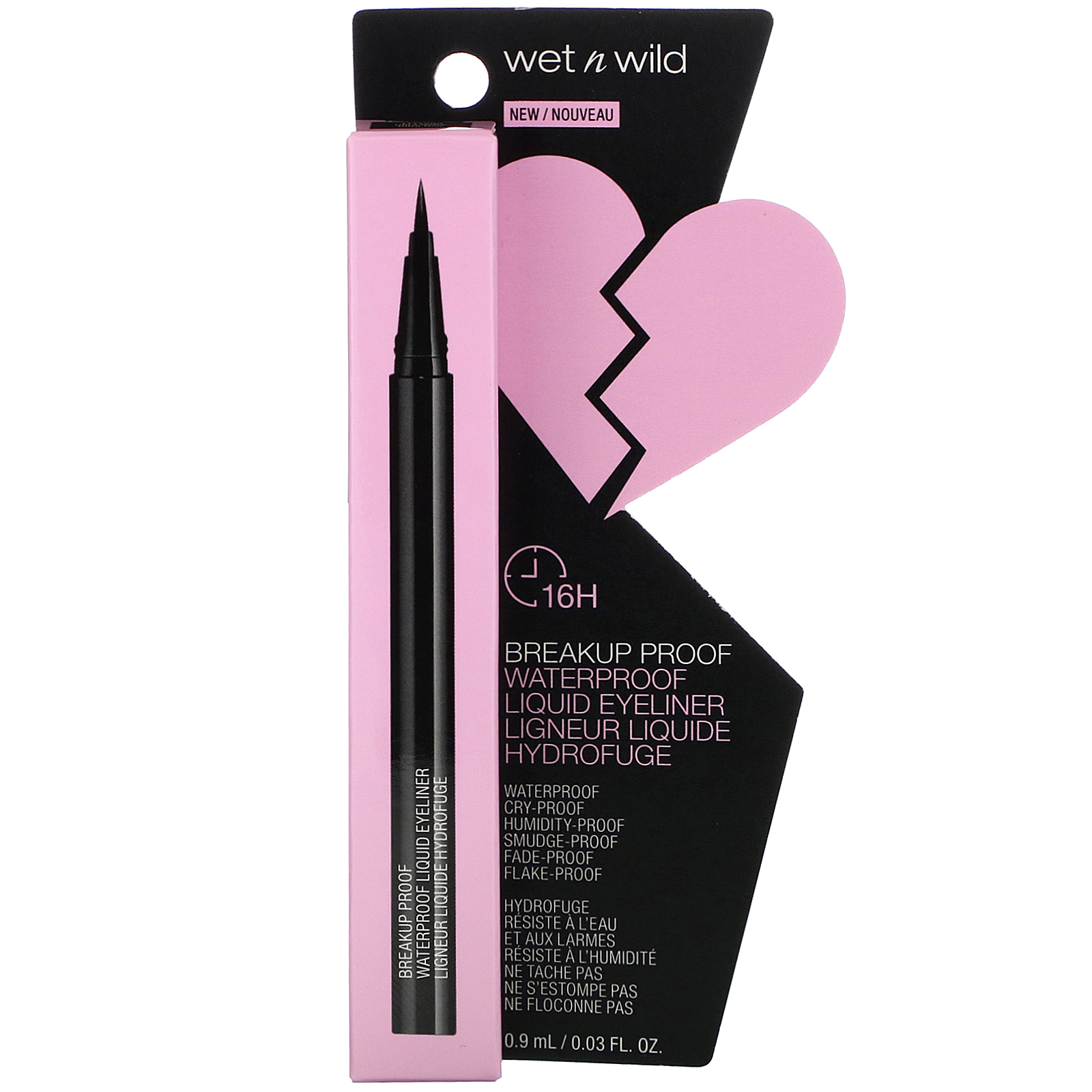 Wet n Wild, Breakup Proof Waterproof Liquid Eyeliner, Ultra Black, 0.03 fl oz (0.9 ml) - Imagem 2