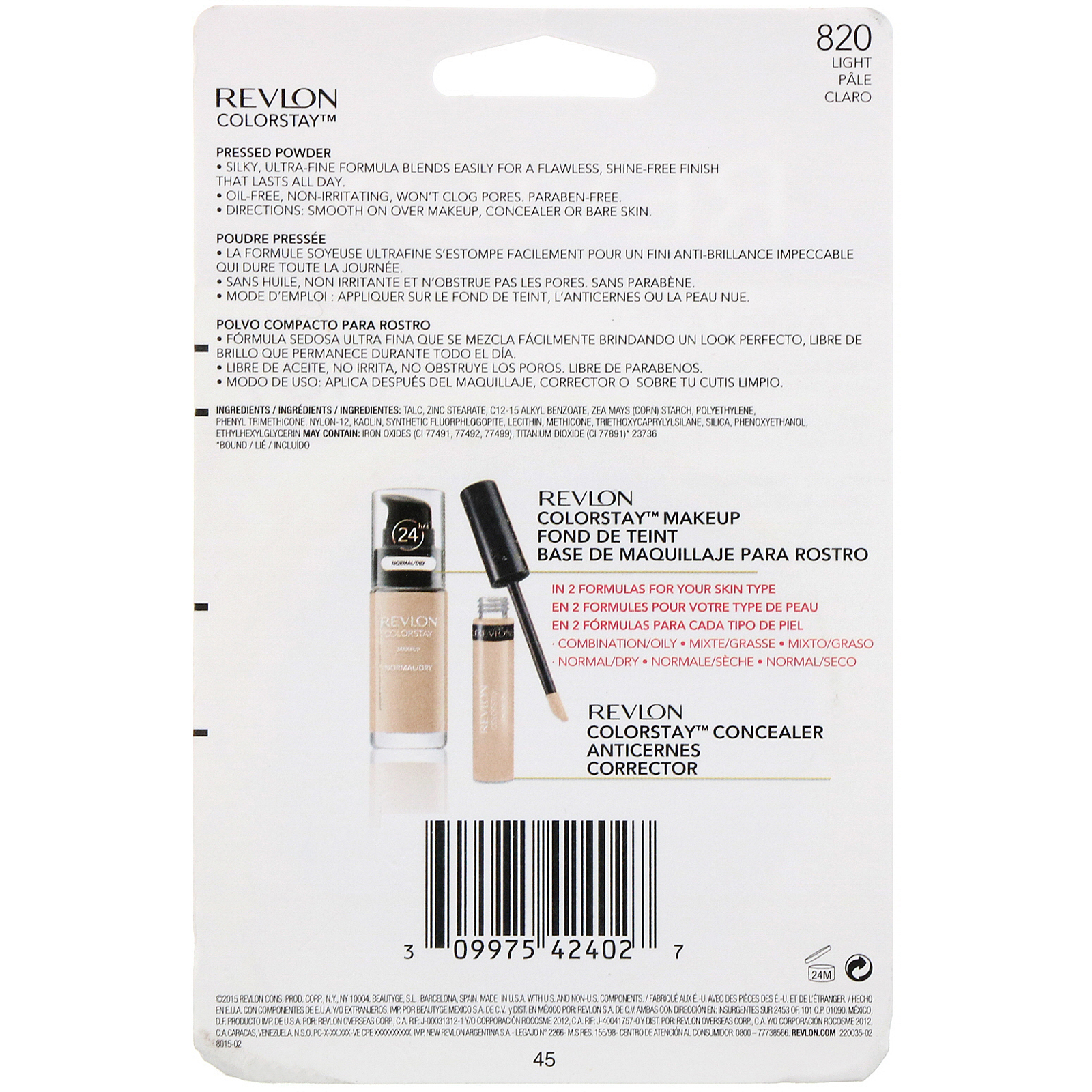 Revlon, Colorstay, pó compacto, 820 Light, 8,4 g - Imagem 3