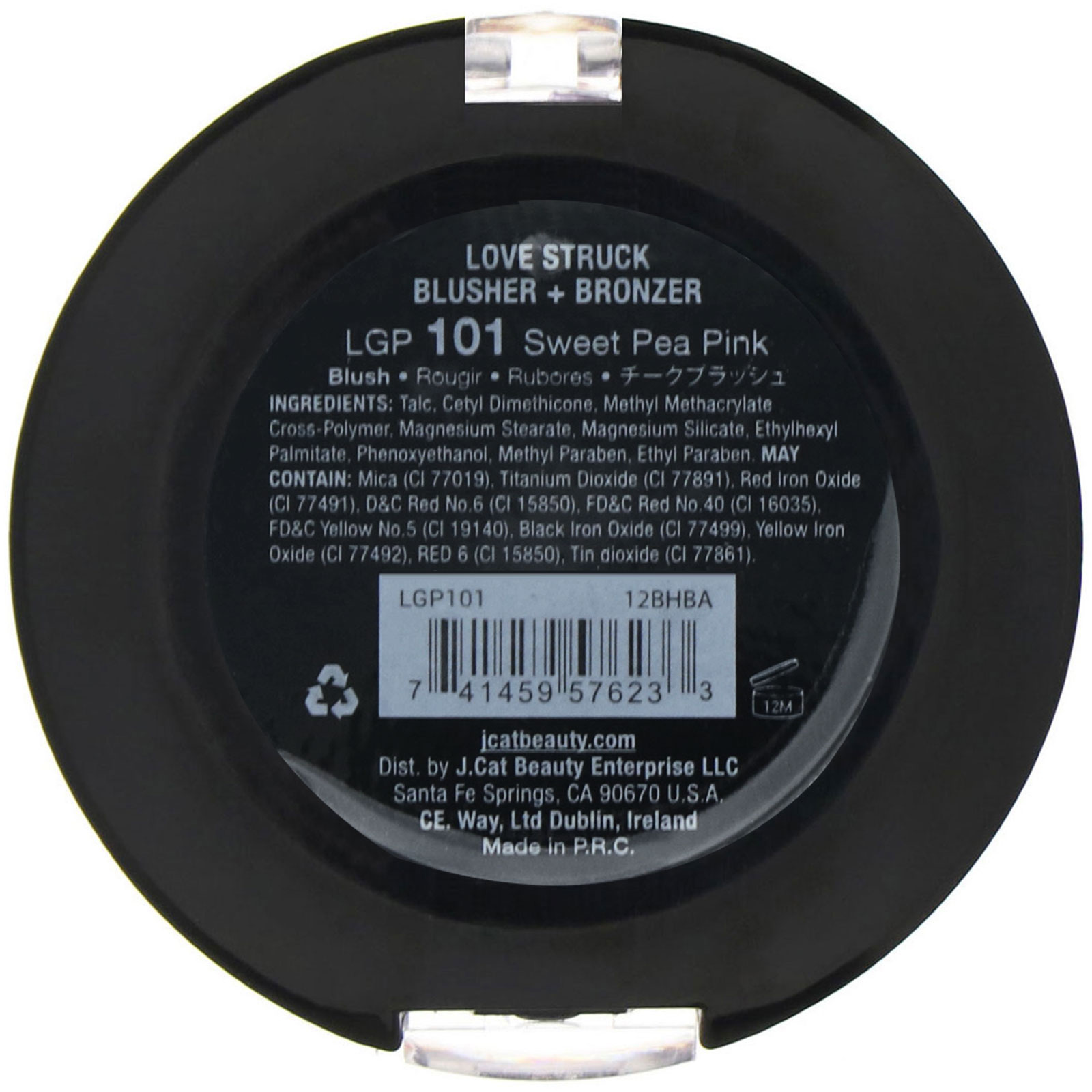 J.Cat Beauty, Love Struck, blush + bronzeador, LGP101 Sweet Pea Pink, 7,5 g - Imagem 3