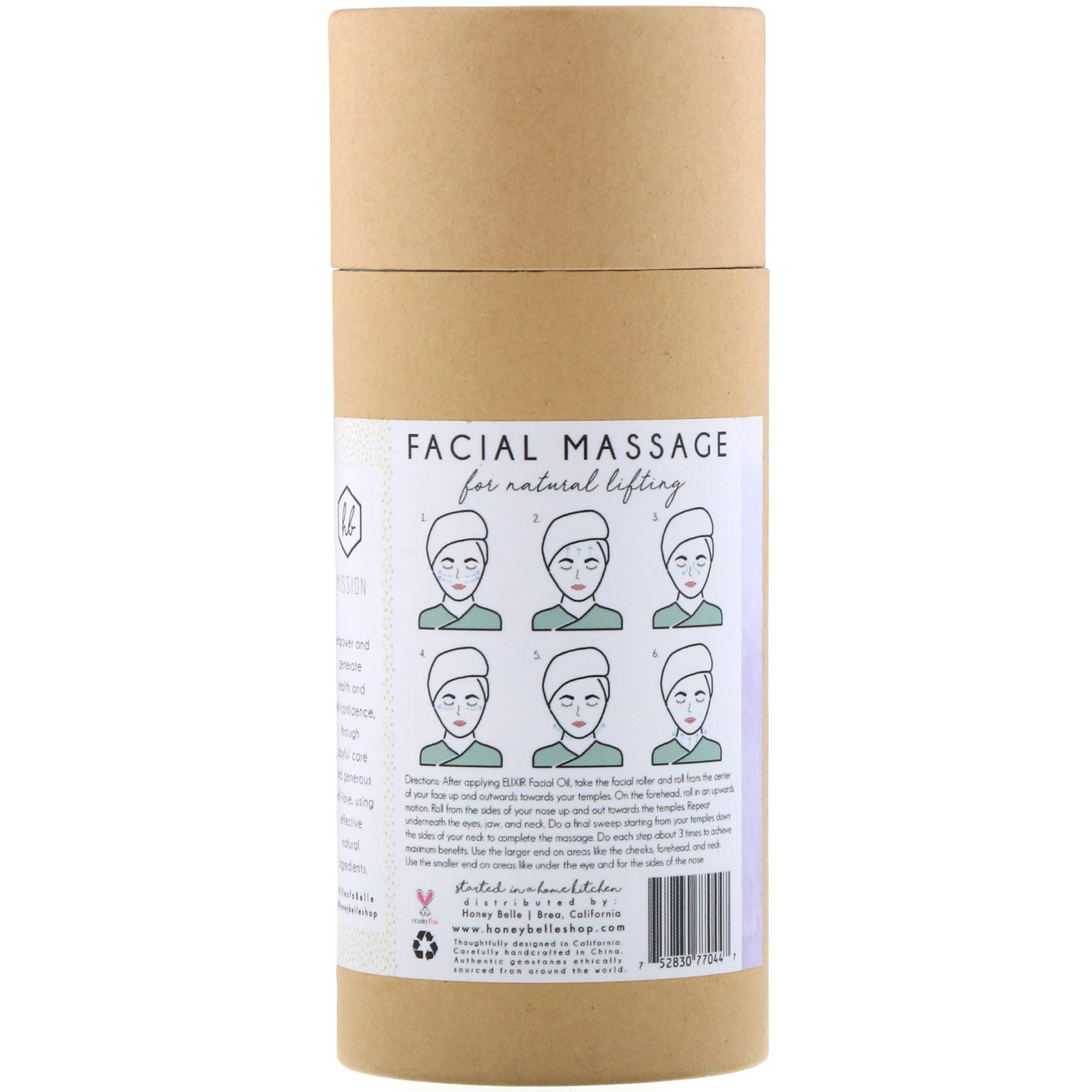 Honey Belle, Massageador Facial de Ametista, 1 Rolo - Imagem 3