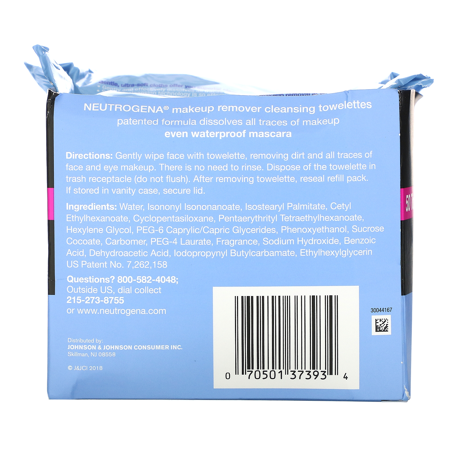 Neutrogena, Makeup Remover Cleansing Towelettes, 50 Pre-Moistened Towelettes - Imagem 3