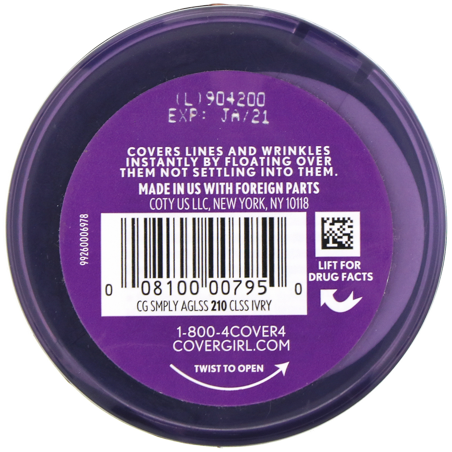Covergirl, Base Olay Simply Ageless, 210 Marfim clássico, 12 g - Imagem 3