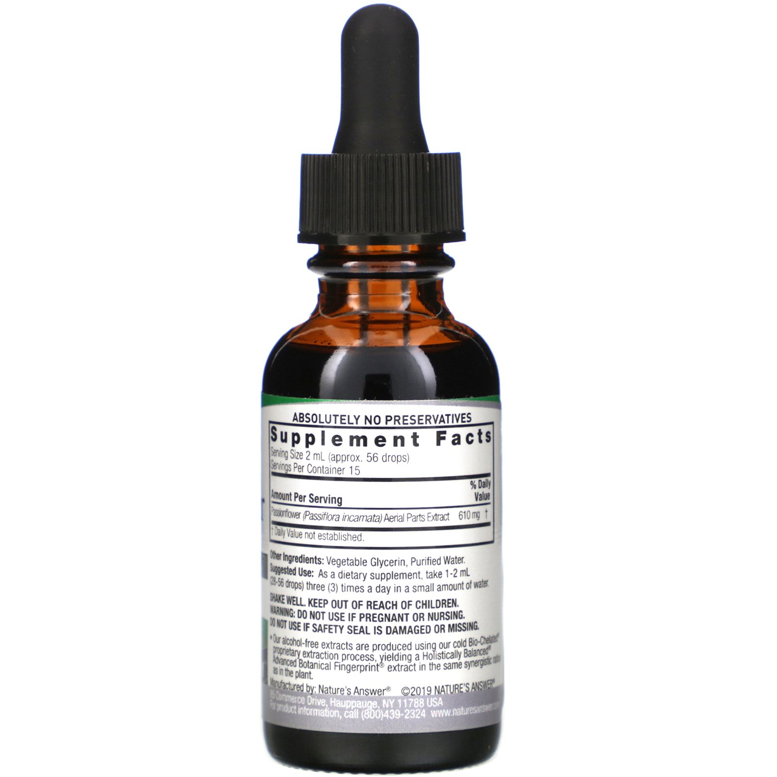 Nature's Answer, Passiflora, Sem Álcool, 30 ml (1 fl oz) - Imagem 2