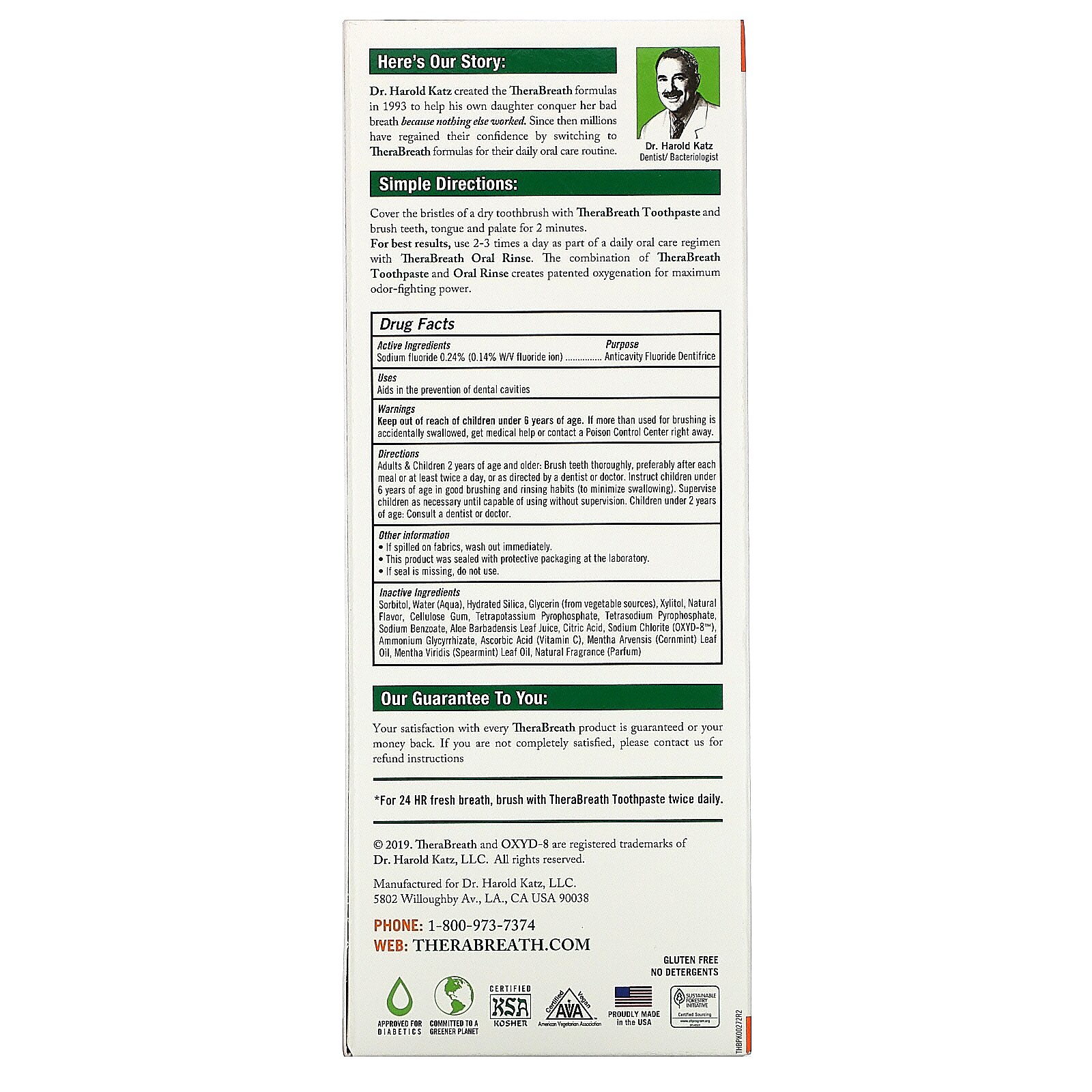 TheraBreath, Fresh Breath Toothpaste, Sabor Suave a Menta, 113,5 g (4 oz) - Imagem 3