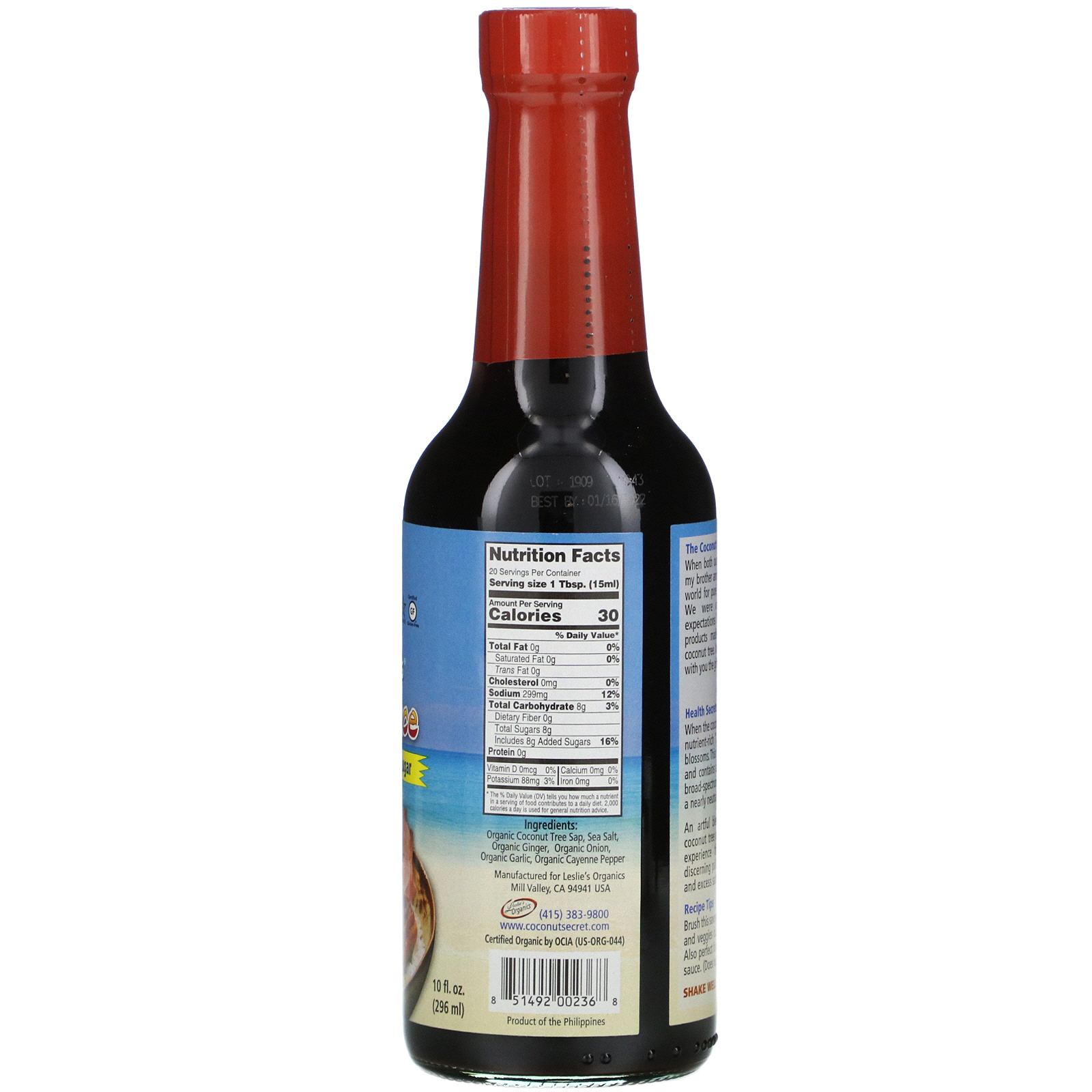 Coconut Secret, Molho Teriyaki, Aminos de Coco, 296 ml (10 fl oz) - Imagem 2