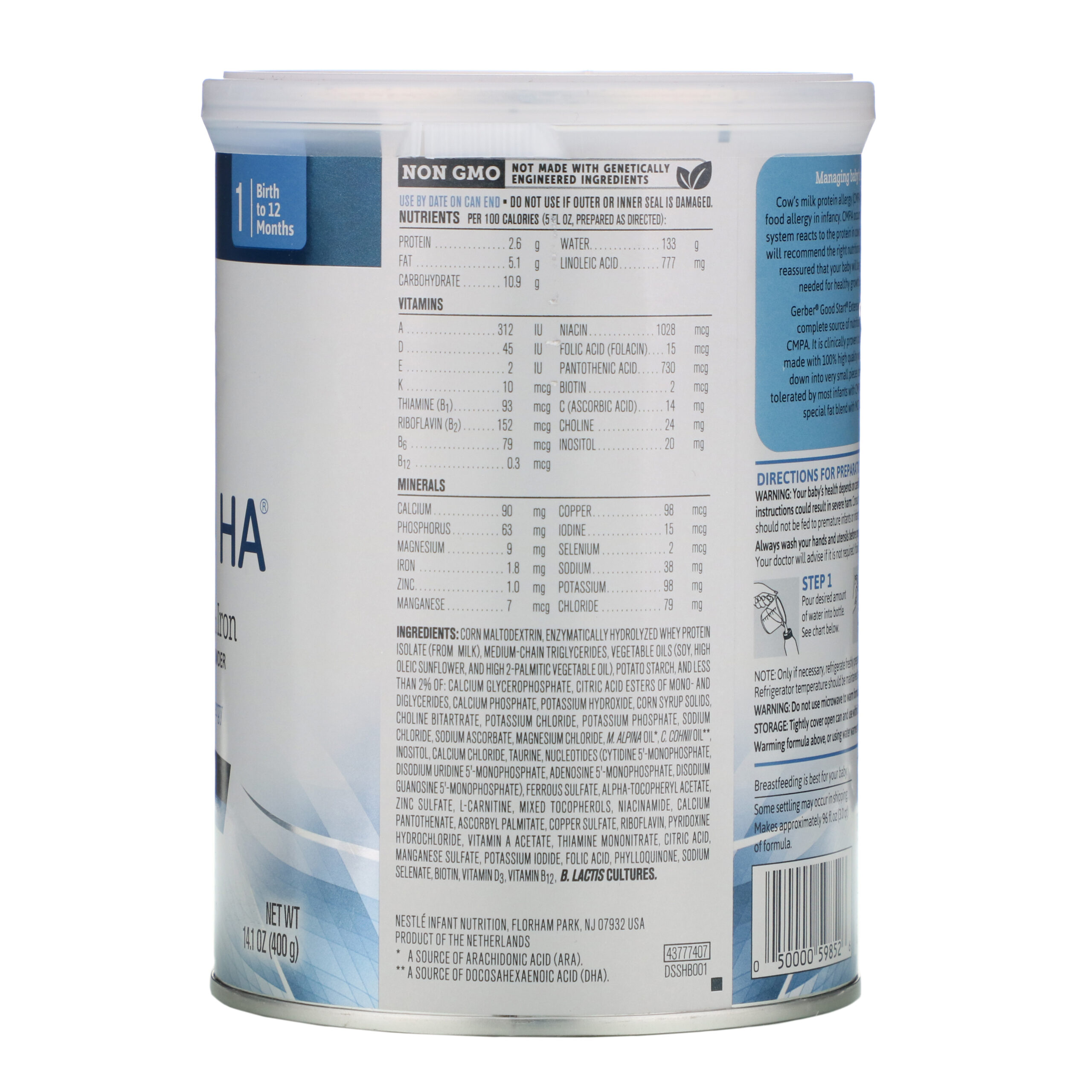 Gerber, Good Start, Extensive HA, Infant Formula with Iron, Birth to 12 Months, 14.1 oz (400 g) - Imagem 2