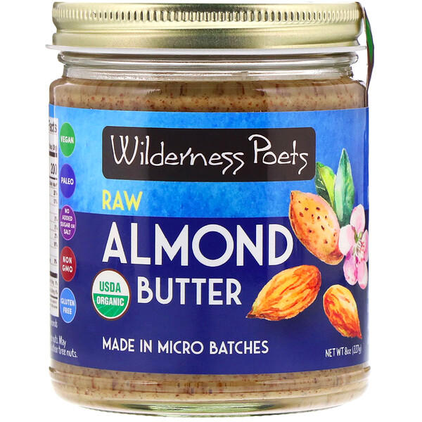 Wilderness Poets, Organic, Raw Almond Butter, 8 oz (227 g)