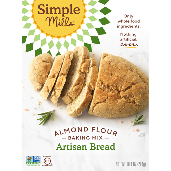 Simple Mills, Mix de Farinha de Amêndoas Naturalmente Sem Glúten, Pão Artesanal, 294 g (10,4 oz)