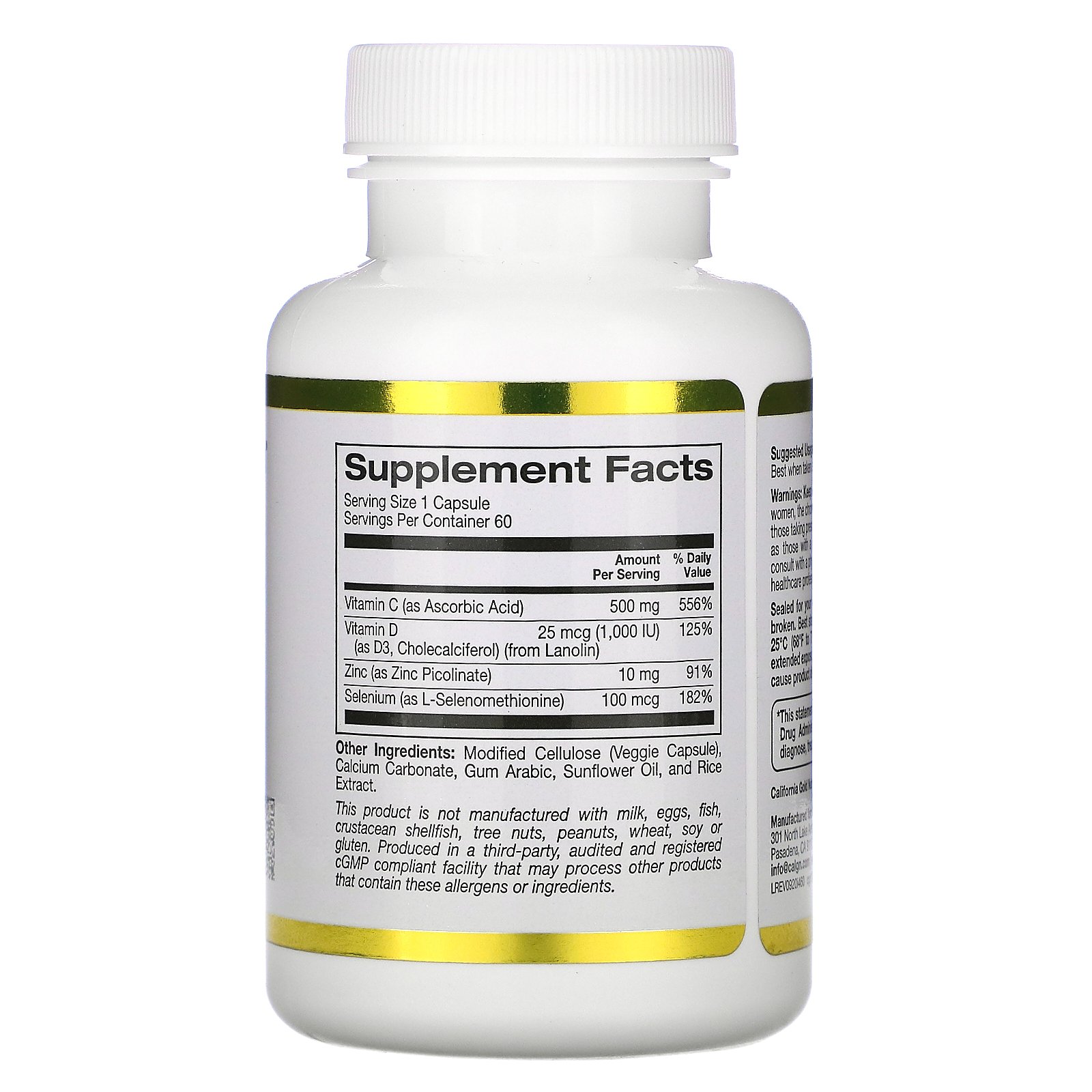 California Gold Nutrition, Immune4, Auxílio ao Sistema Imunológico, 60 Cápsulas Vegetais - Imagem 2
