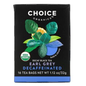 Comprar choice organic teas, black tea, organic decaffeinated earl grey, decaf, 16 tea bags, 1. 12 oz (32 g) preço no brasil chá preto chás e café suplemento importado loja 71 online promoção -